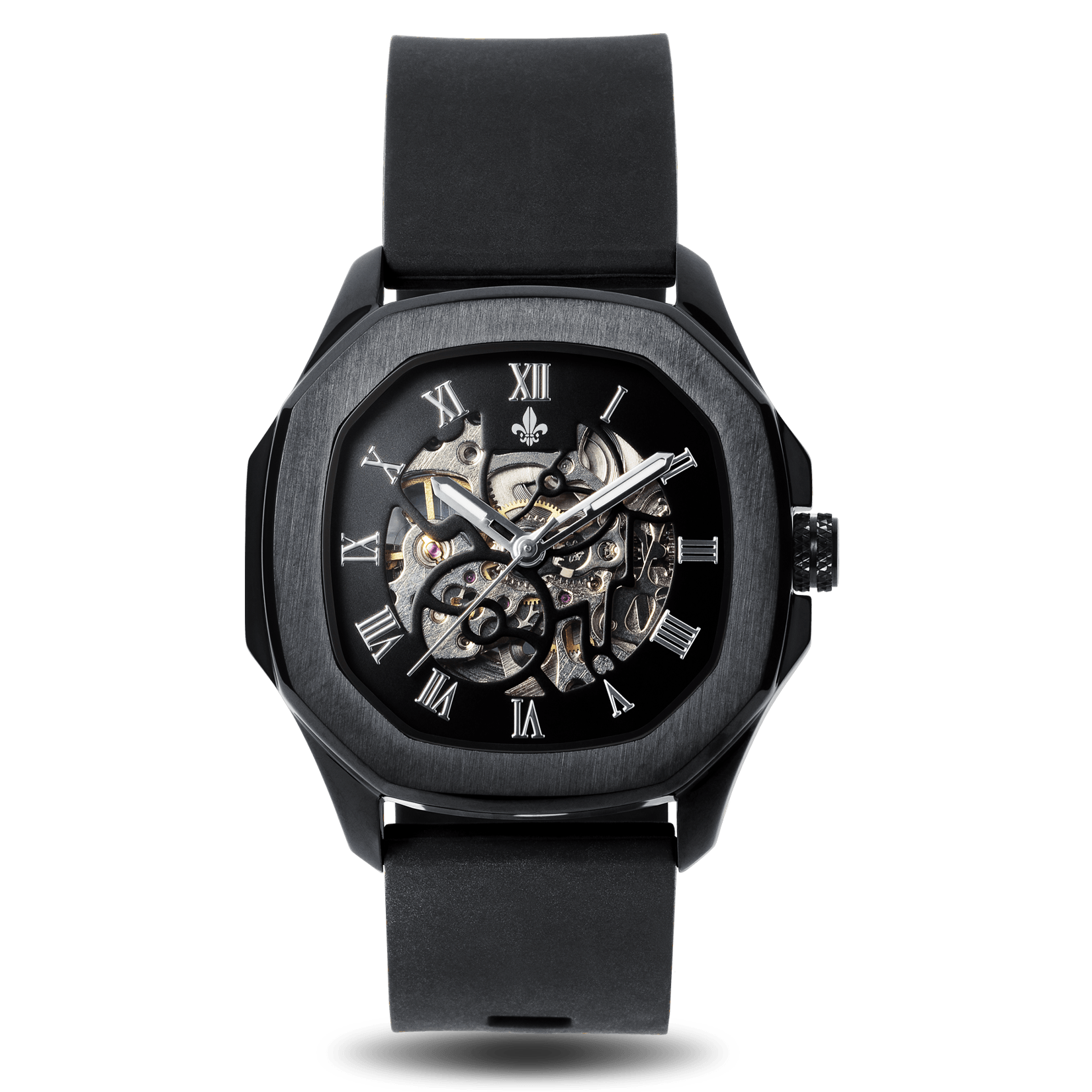 The Avalon Black + Blue Silicone Strap