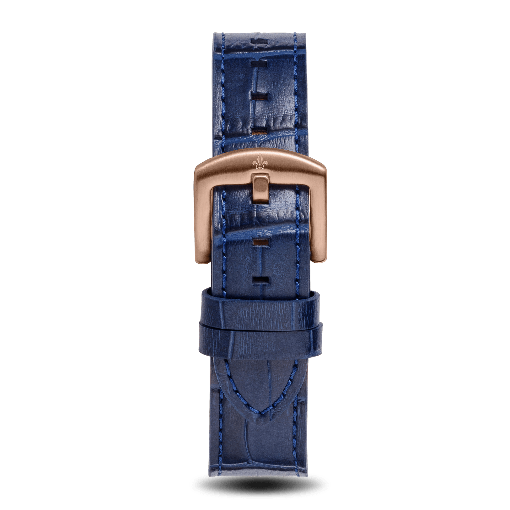 Prague Skeleton Automatic Deluxe - Rose Gold + Blue Leather Strap