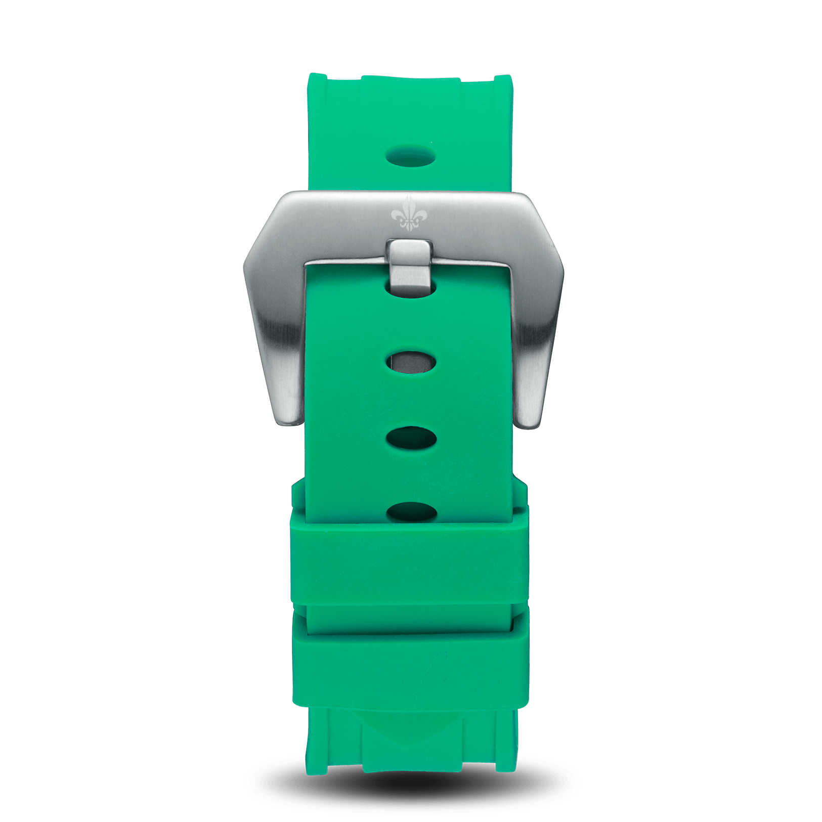 Green Silicone Strap With Silver Buckle