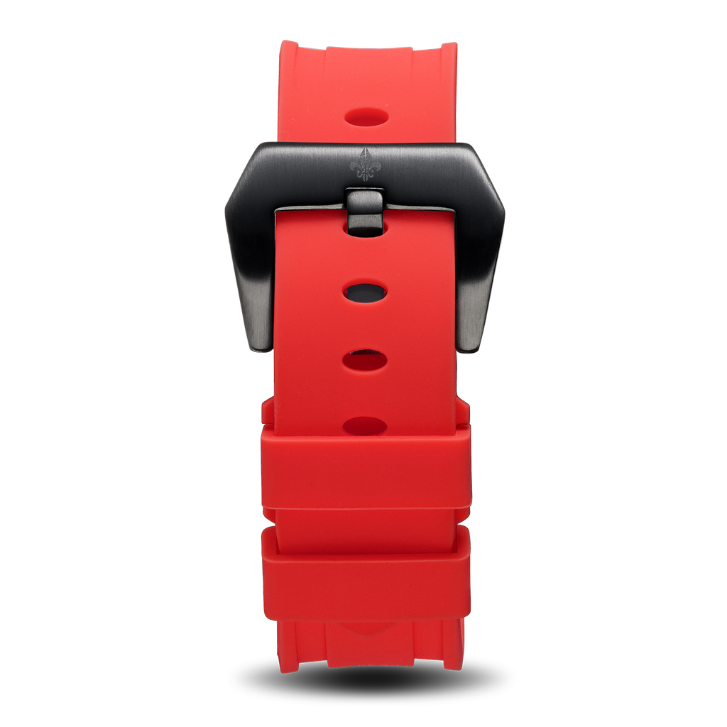 Red Silicone Strap With Black Buckle