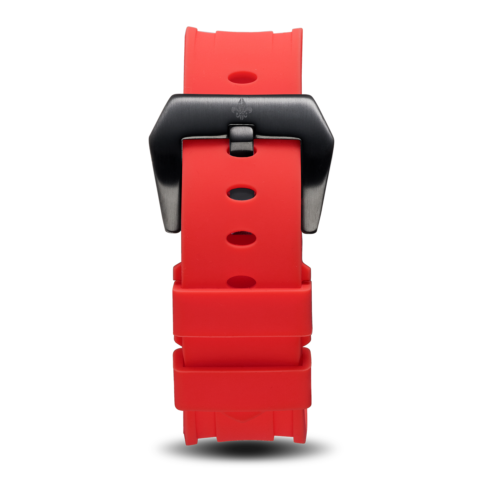 Red Silicone Strap With Black Buckle