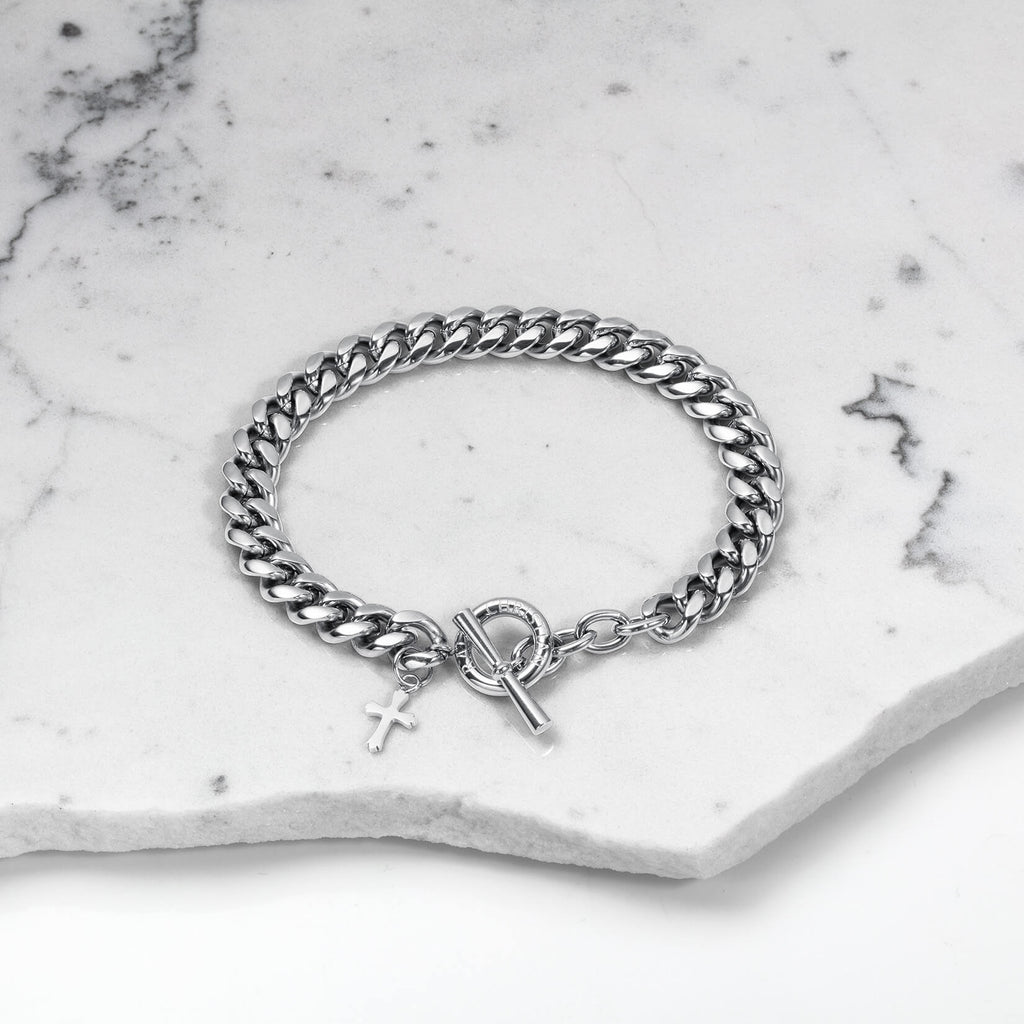 The Cross Pendant Bracelet - Silver