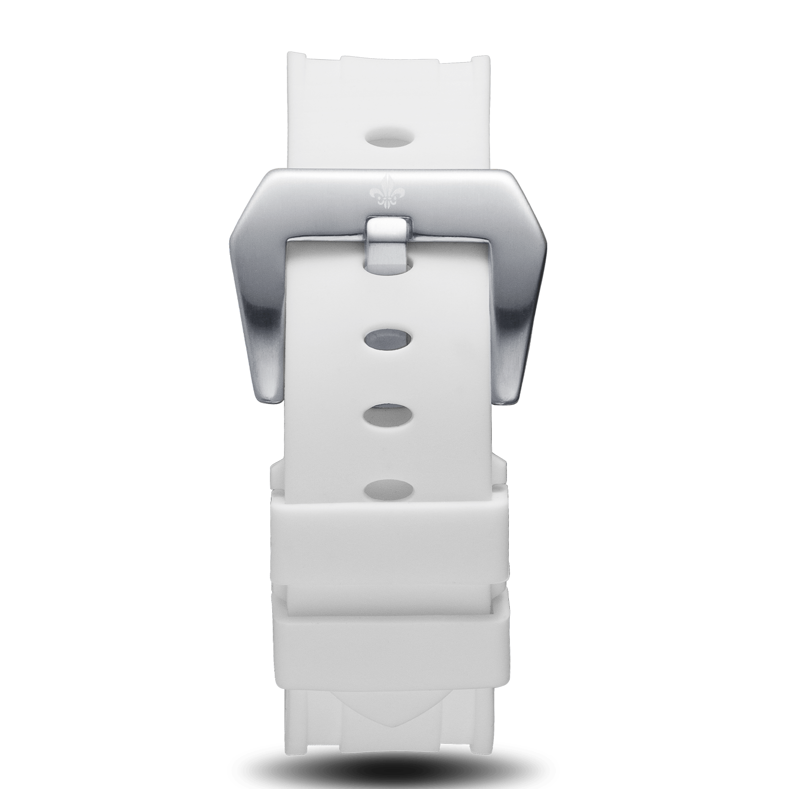 White Silicone Strap With Silver Buckle