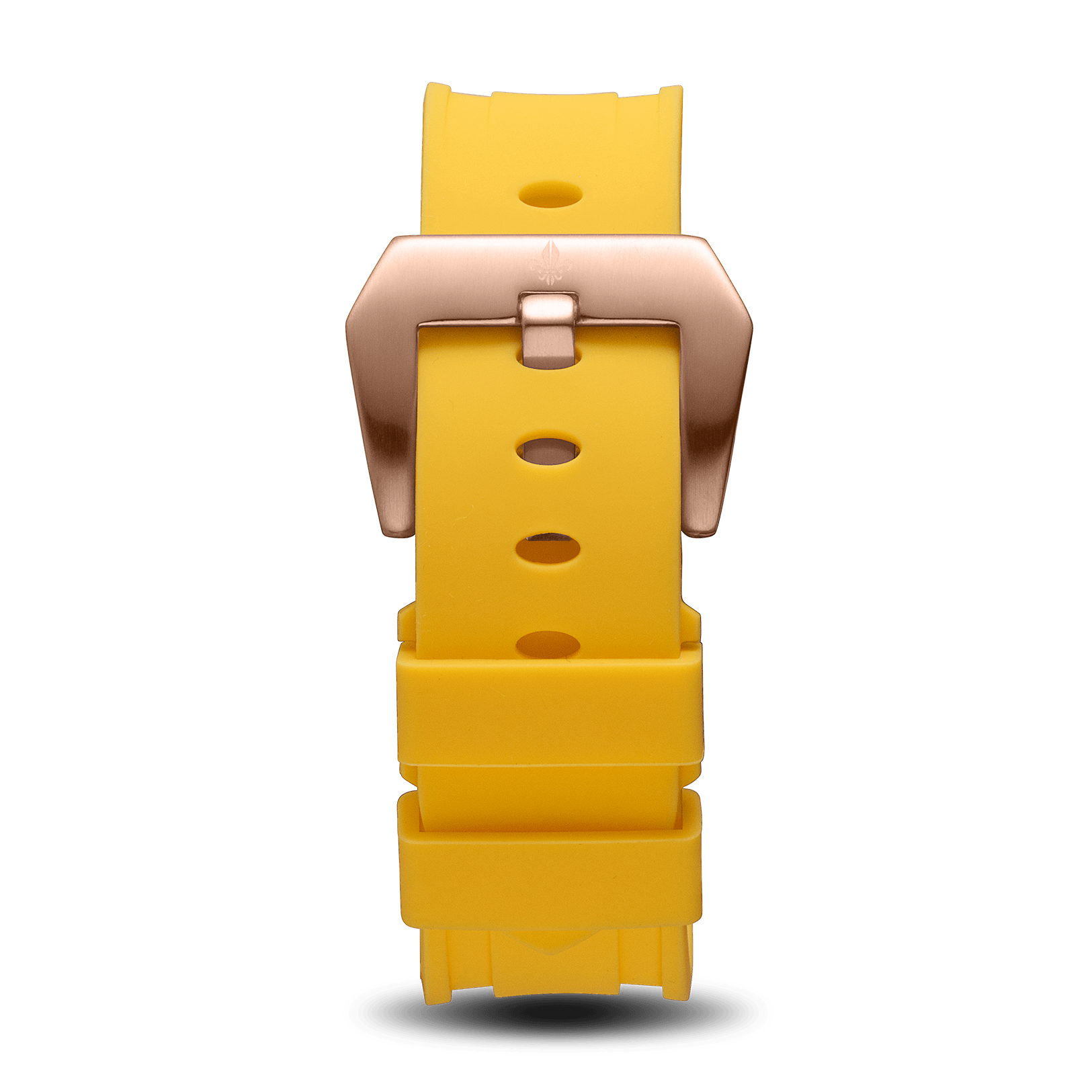 Yellow Silicone Strap With Rose Gold Buckle