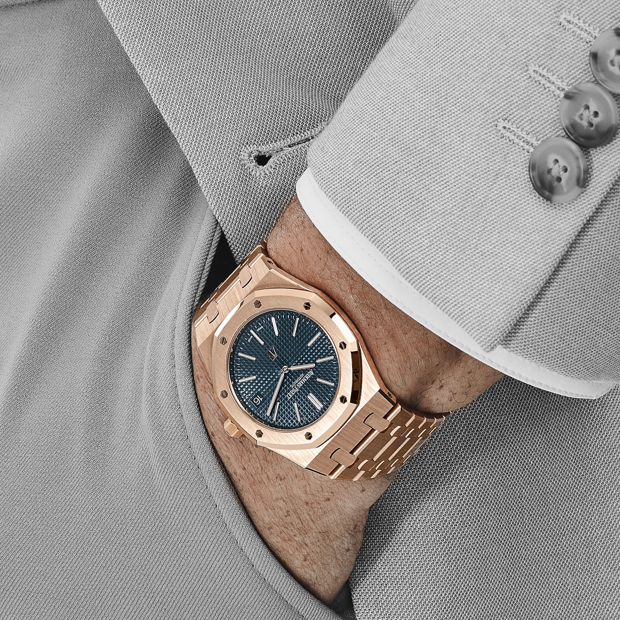 Lorin x A Jumbo Royal Oak Rose Gold Blue