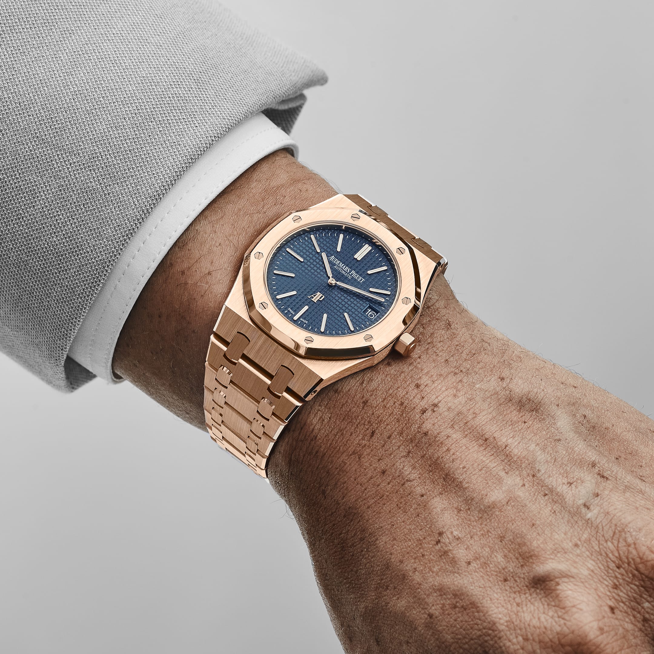 Lorin x A Jumbo Royal Oak Rose Gold Blue