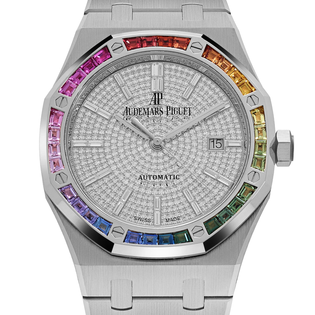 Lorin x A Royal Oak White Gold Rainbow Sapphires