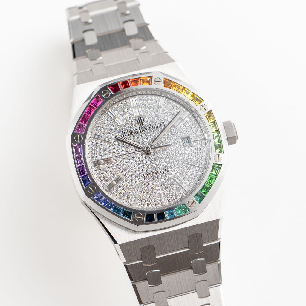 Lorin x A Royal Oak White Gold Rainbow Sapphires