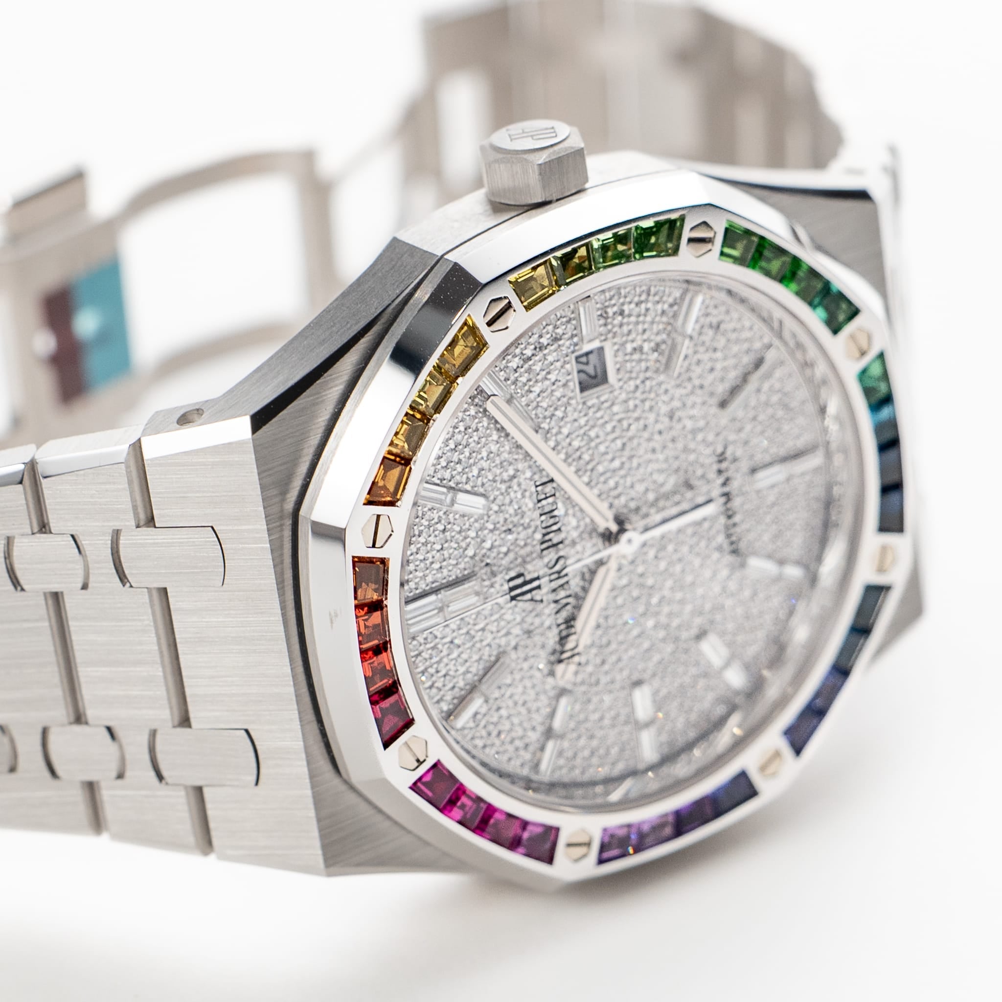 Lorin x A Royal Oak White Gold Rainbow Sapphires