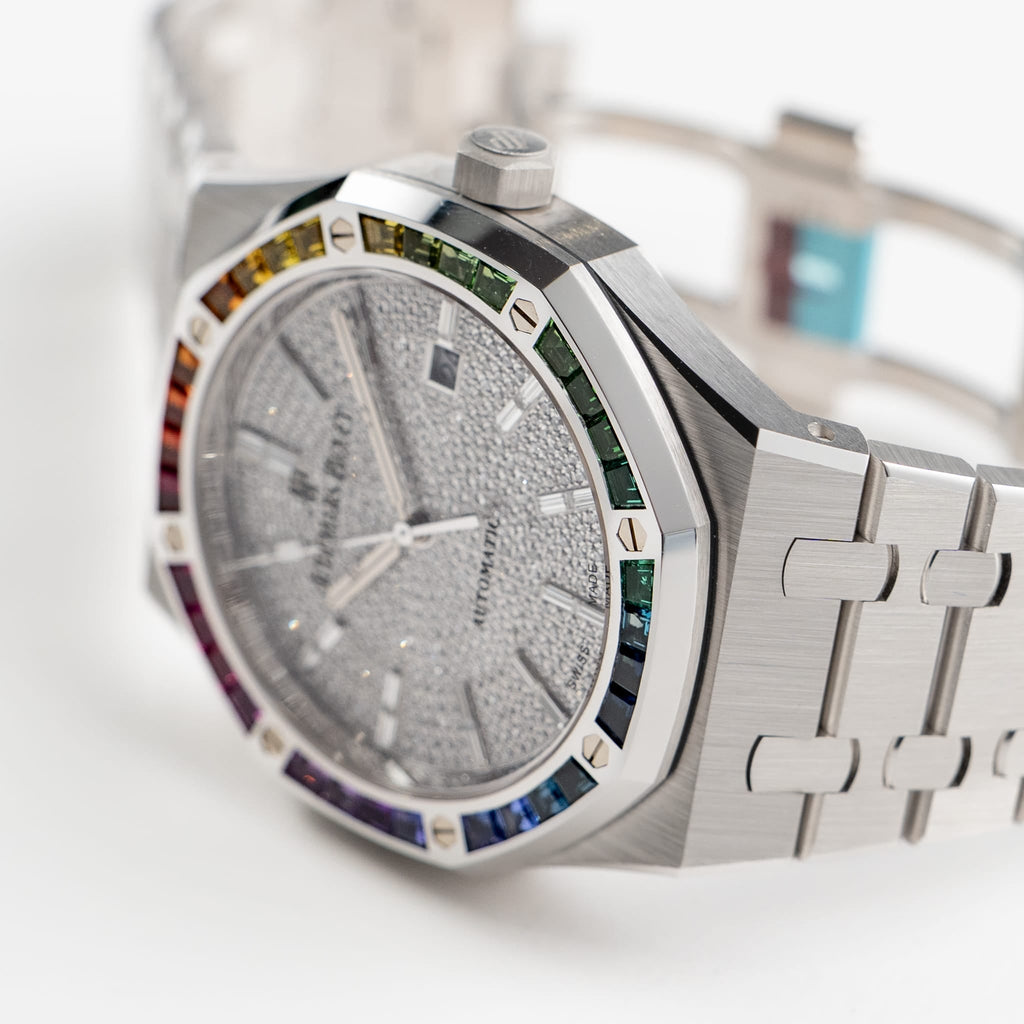 Lorin x A Royal Oak White Gold Rainbow Sapphires