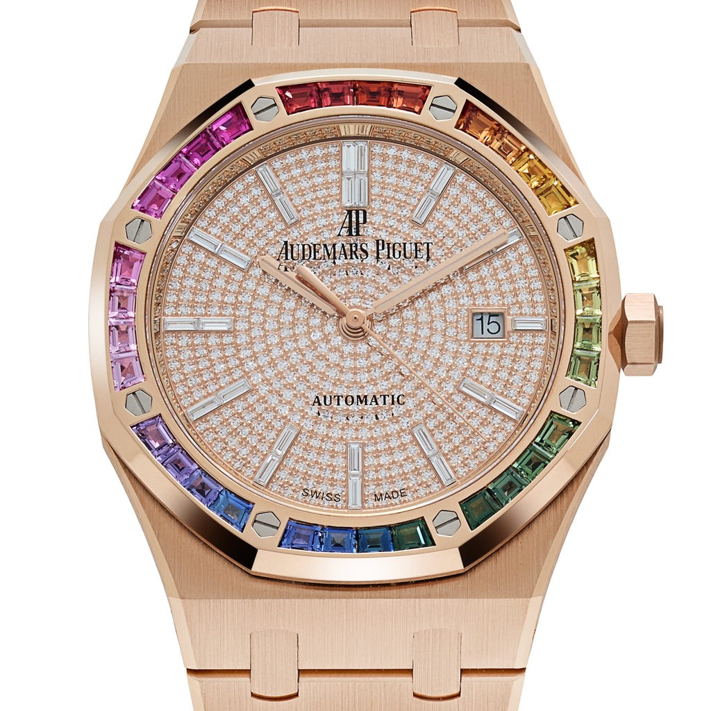 Lorin x A Royal Oak Rose Gold Rainbow Sapphires