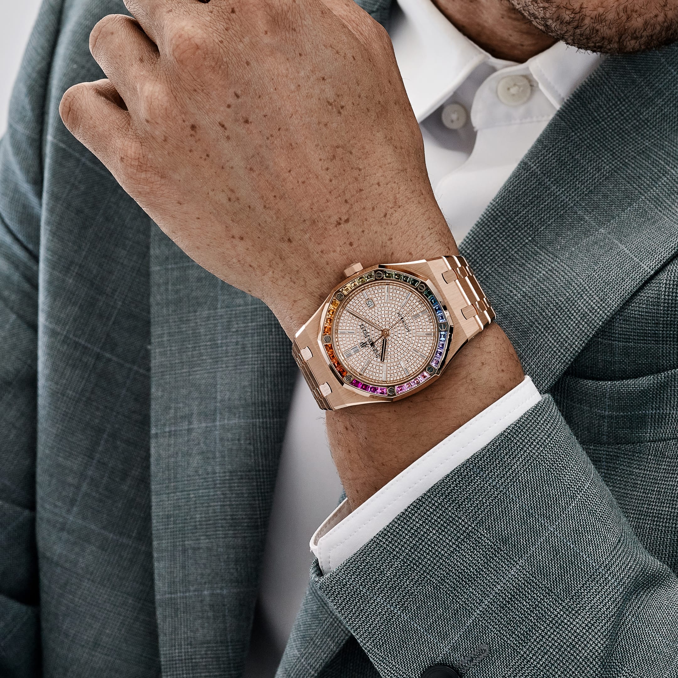 Lorin x A Royal Oak Rose Gold Rainbow Sapphires