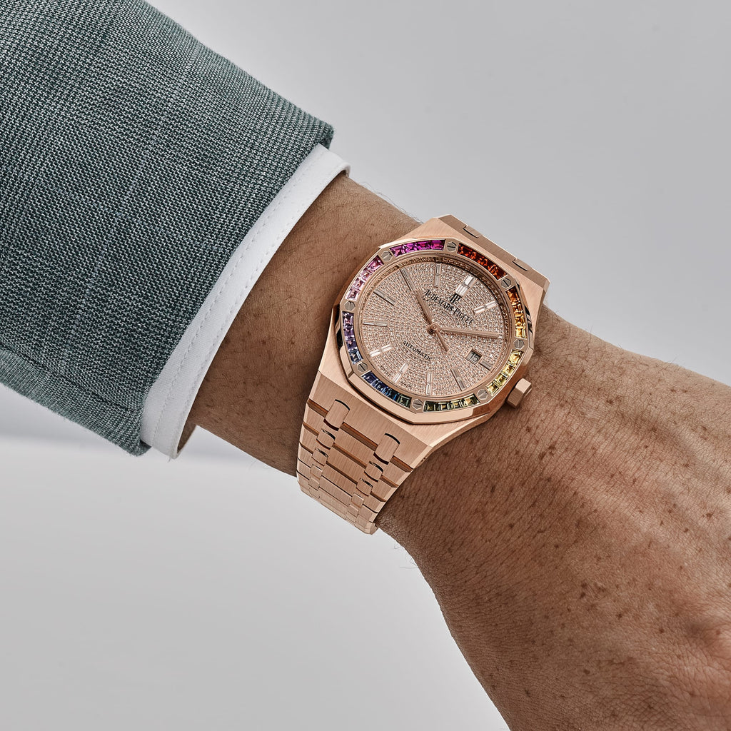 Lorin x A Royal Oak Rose Gold Rainbow Sapphires