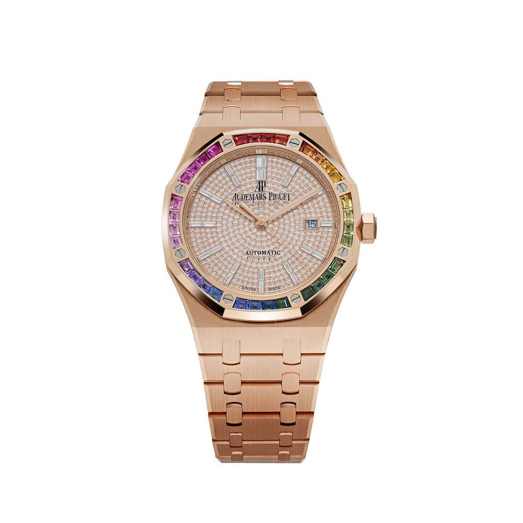 Lorin x A Royal Oak Rose Gold Rainbow Sapphires