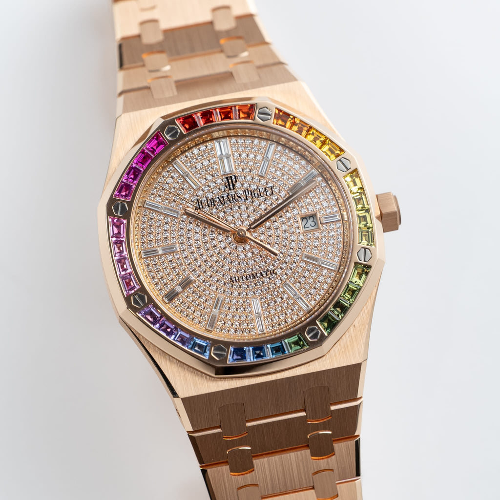 Lorin x A Royal Oak Rose Gold Rainbow Sapphires