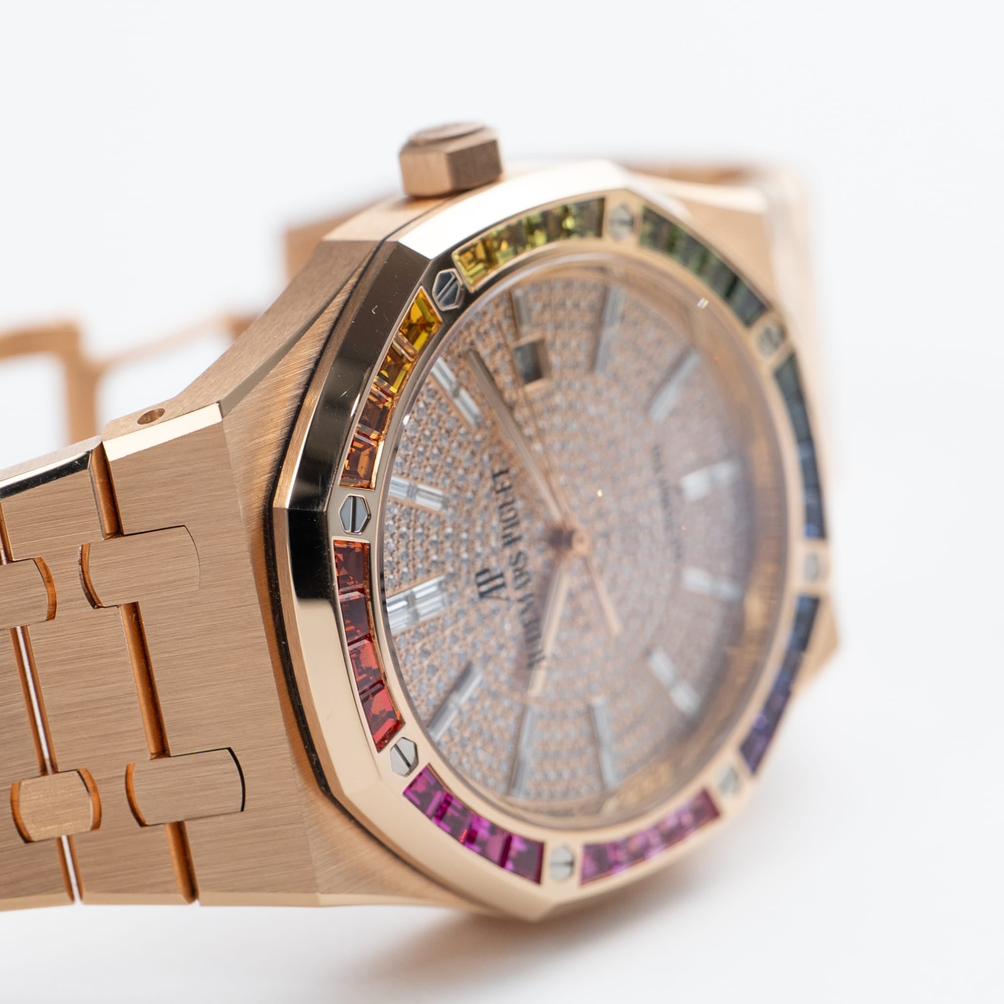 Lorin x A Royal Oak Rose Gold Rainbow Sapphires