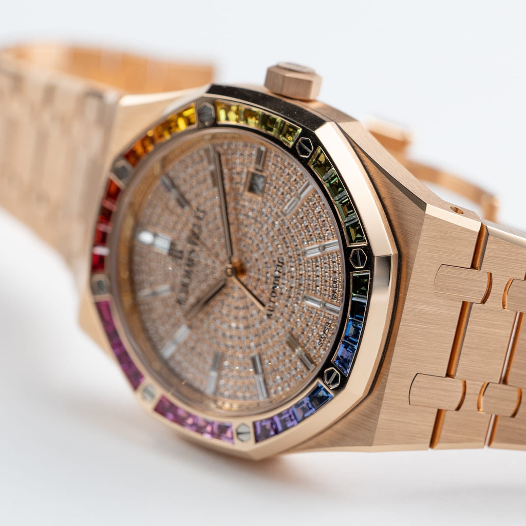 Lorin x A Royal Oak Rose Gold Rainbow Sapphires
