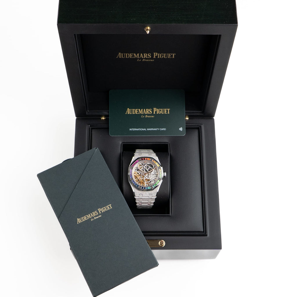 Lorin x A Royal Oak Double Balance Wheel White Gold Rainbow Sapphires