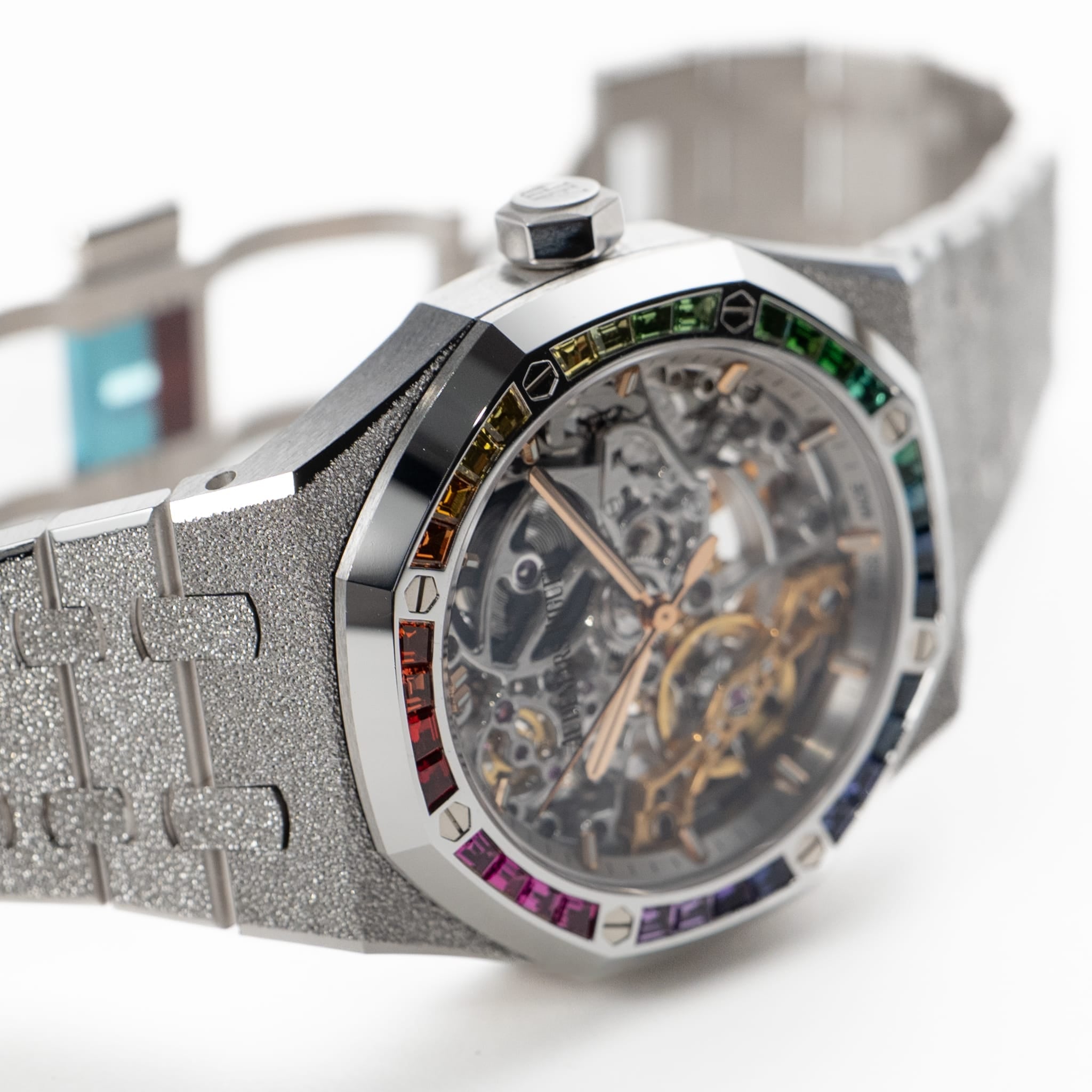 Lorin x A Royal Oak Double Balance Wheel White Gold Rainbow Sapphires