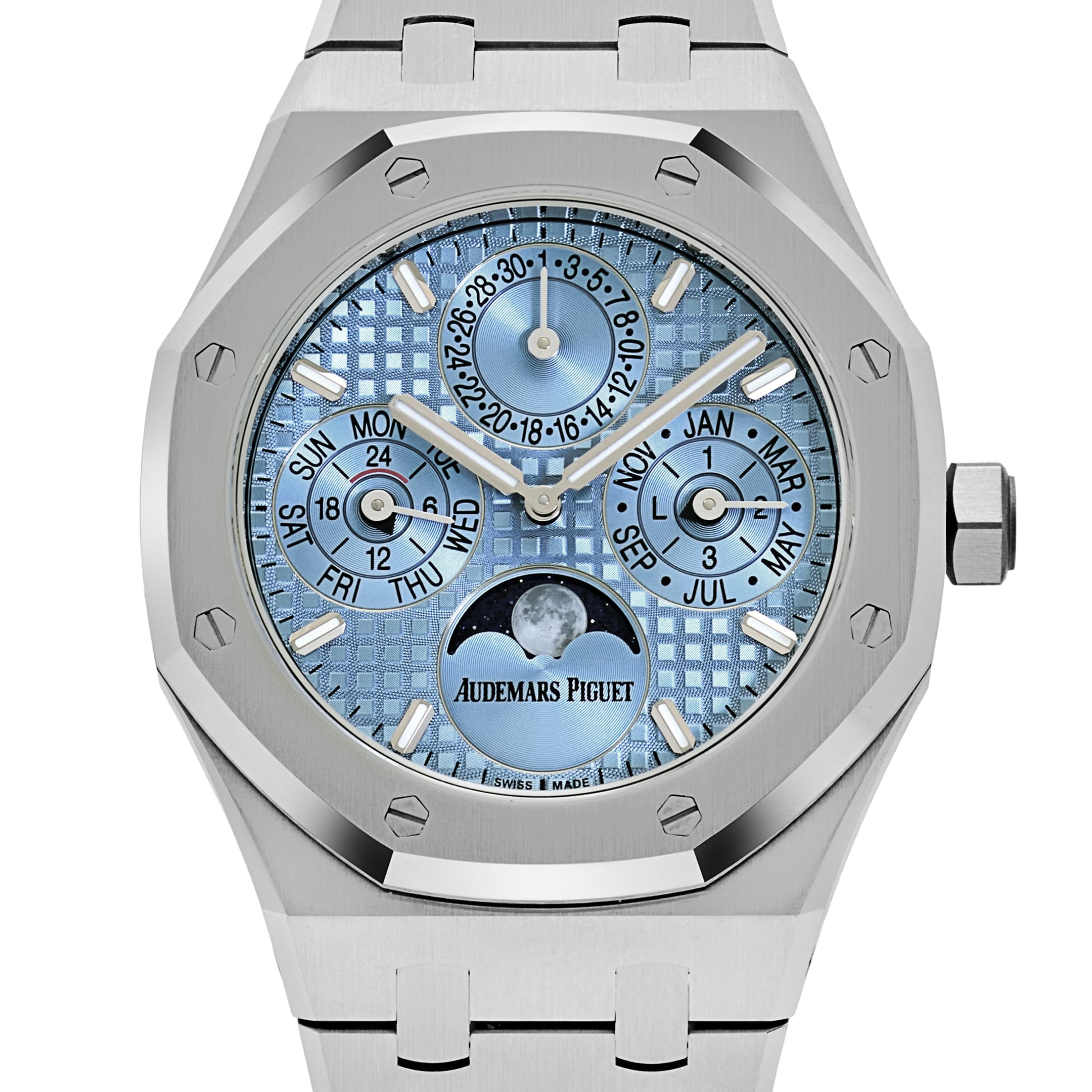 Lorin x A Royal Oak Perpetual Calendar Stainless Steel Light Blue