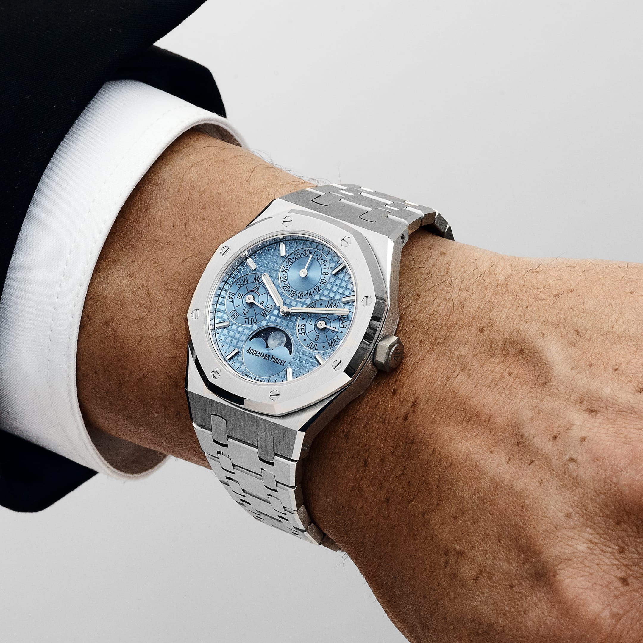Lorin x A Royal Oak Perpetual Calendar Stainless Steel Light Blue