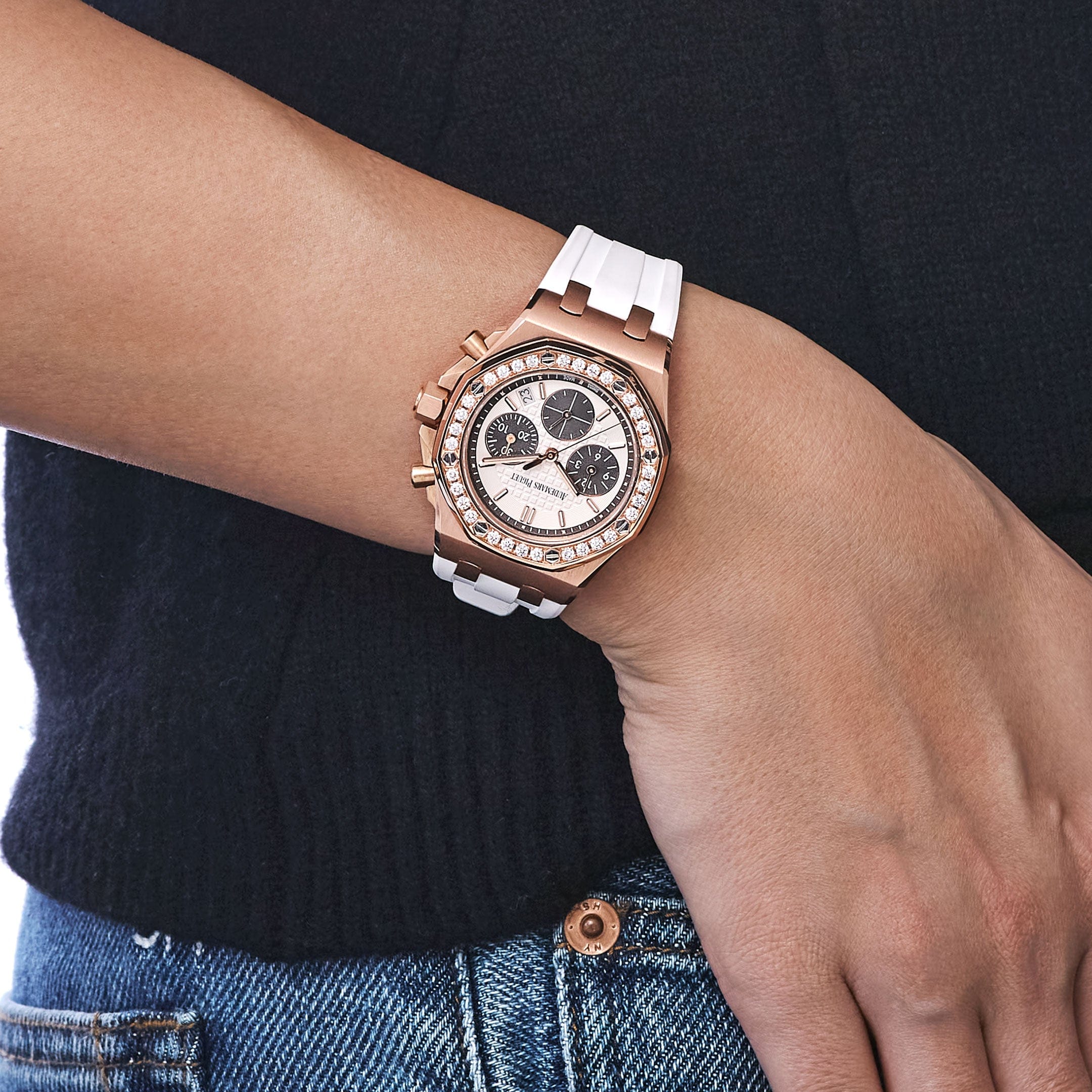 Lorin x A Royal Oak Offshore Chronograph Rose Gold Silver