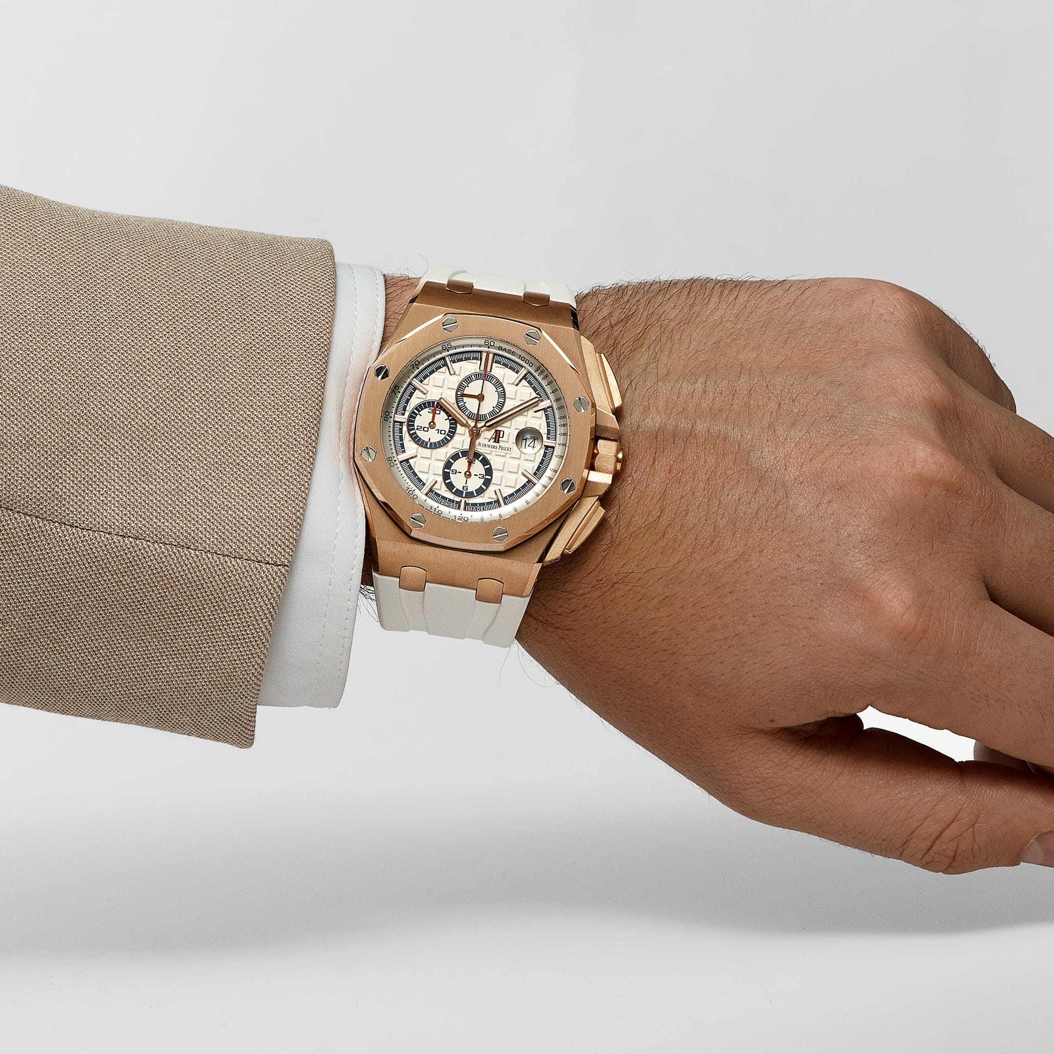 Lorin x A Royal Oak Offshore Chronograph Rose Gold White