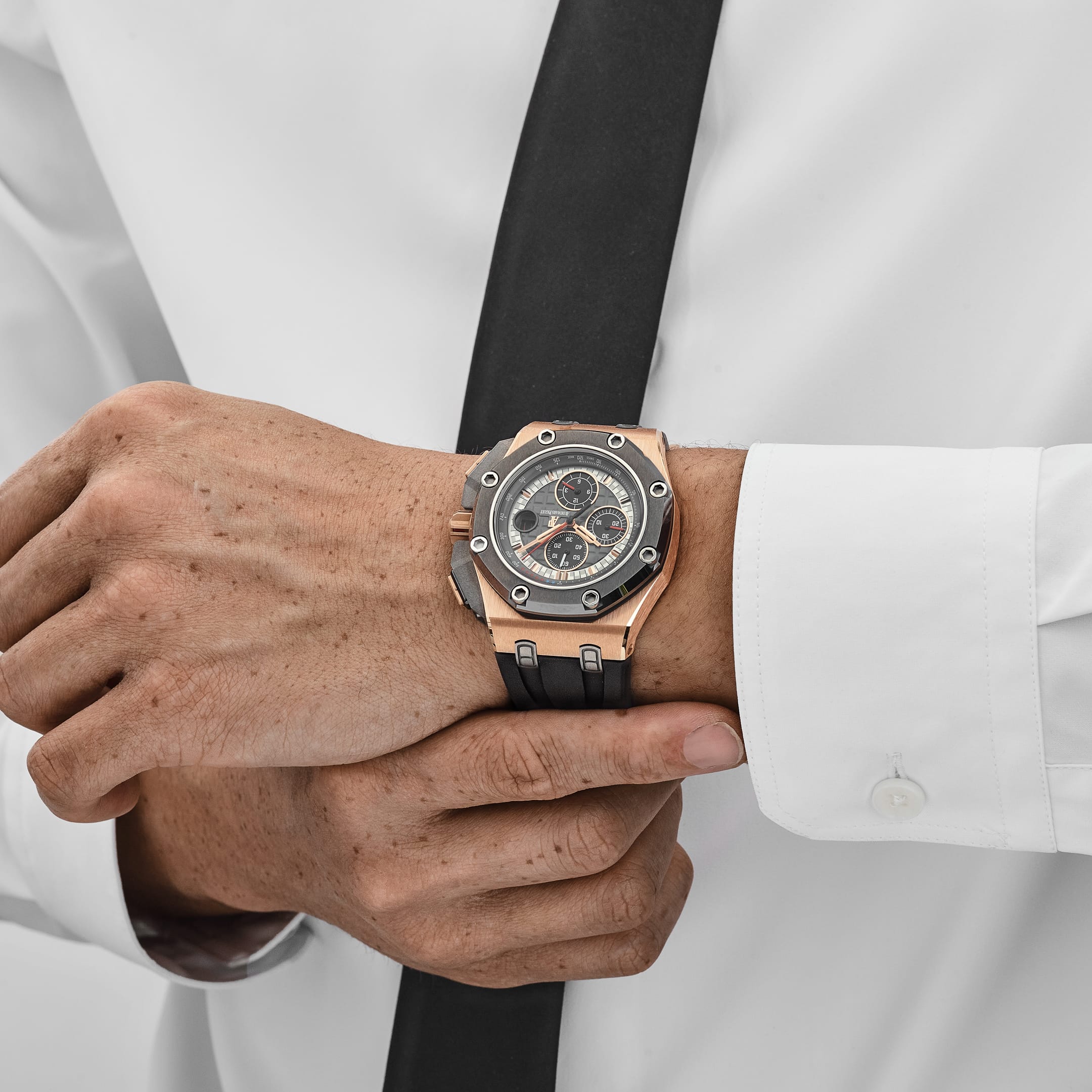 Lorin x A Royal Oak Offshore Chronograph Rose Gold Grey