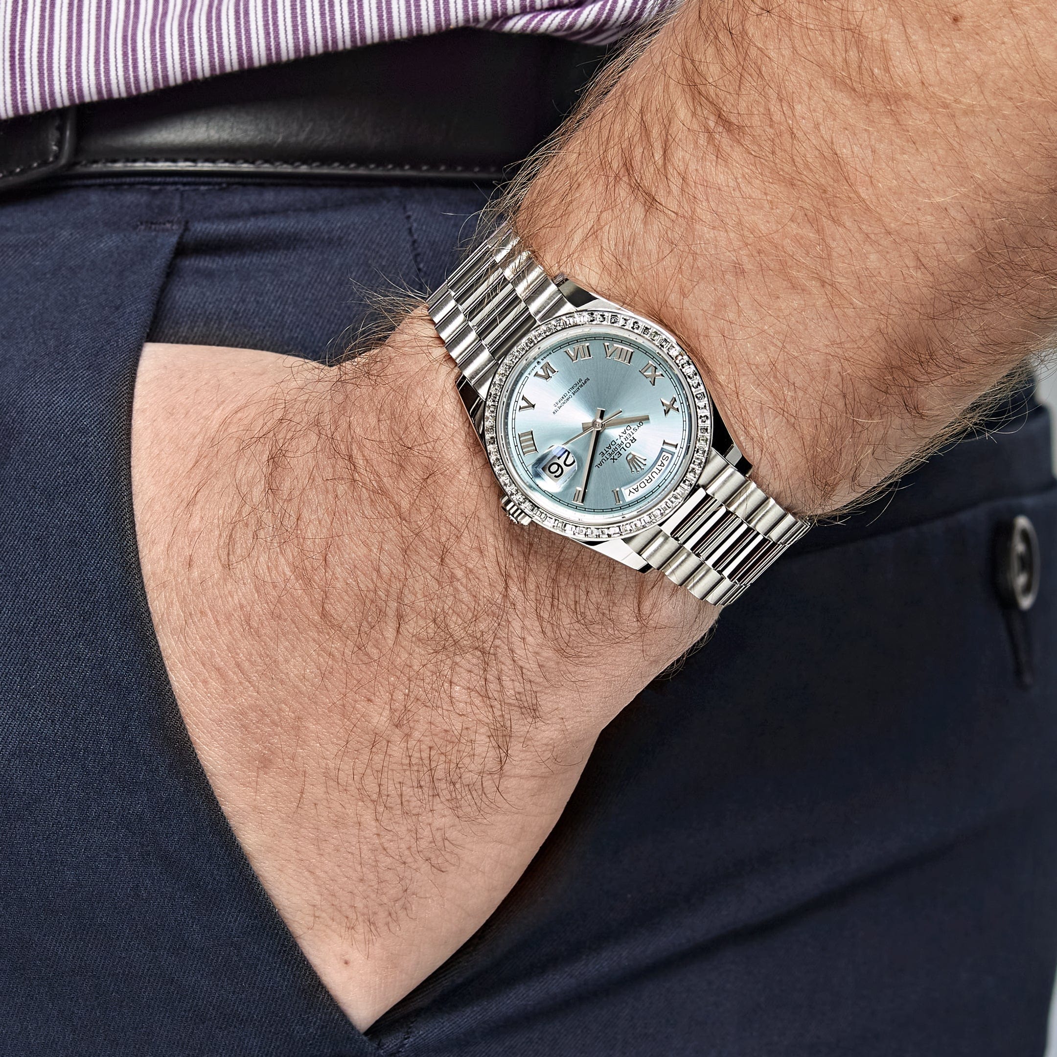 Lorin Daydate 396TBR 36mm Platinum Ice Blue