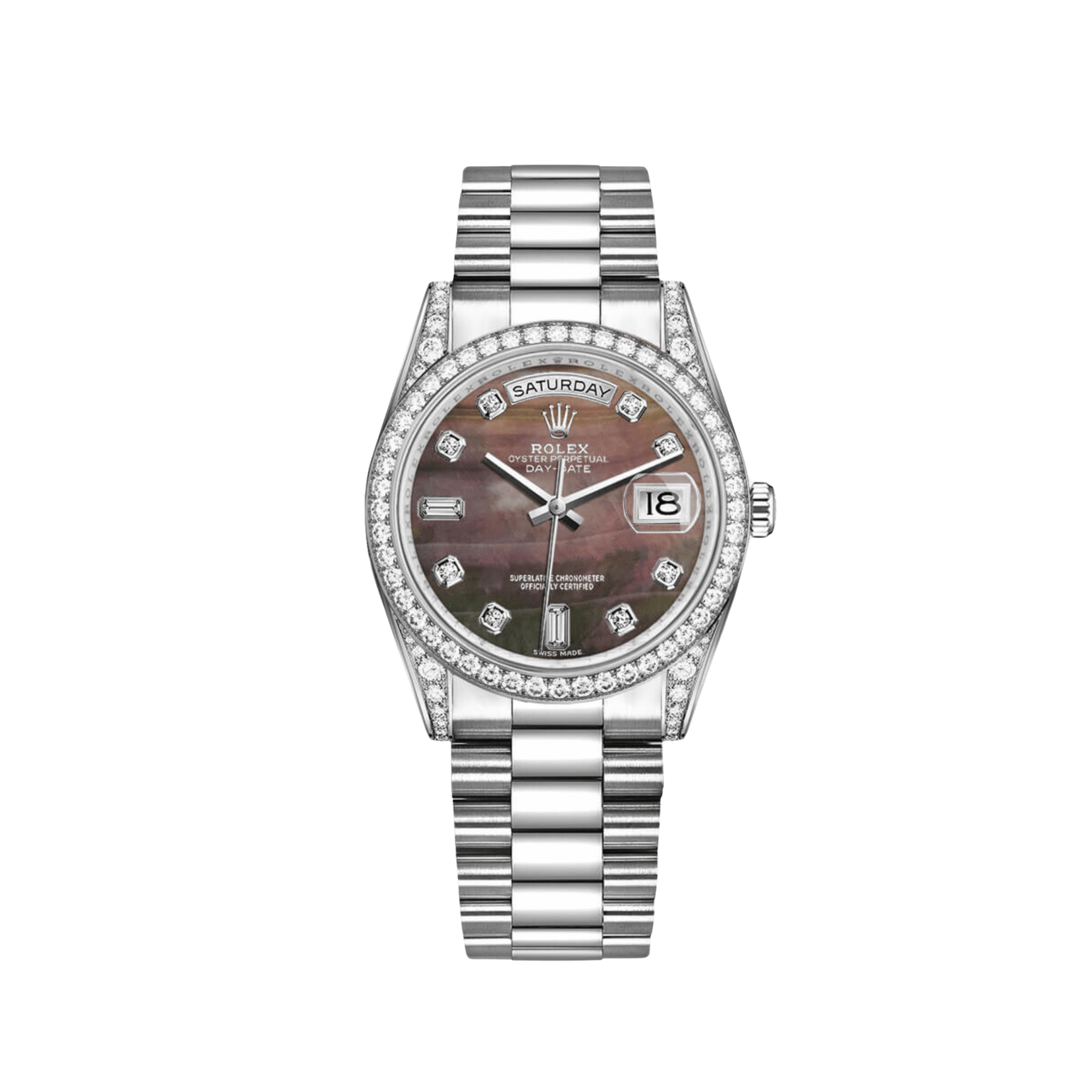 Lorin Daydate 389 36mm White Gold Tahitian Mother of Pearl