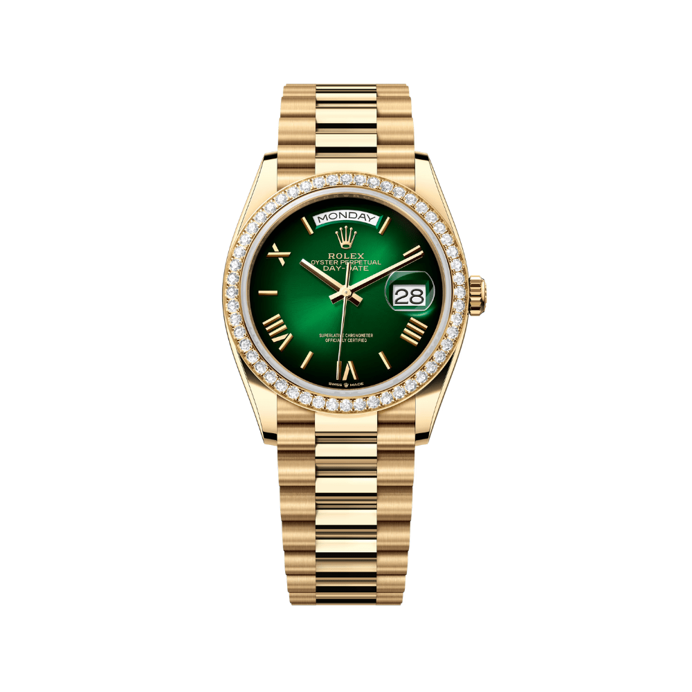 Lorin Daydate 348RBR 36mm Yellow Gold Green Ombre