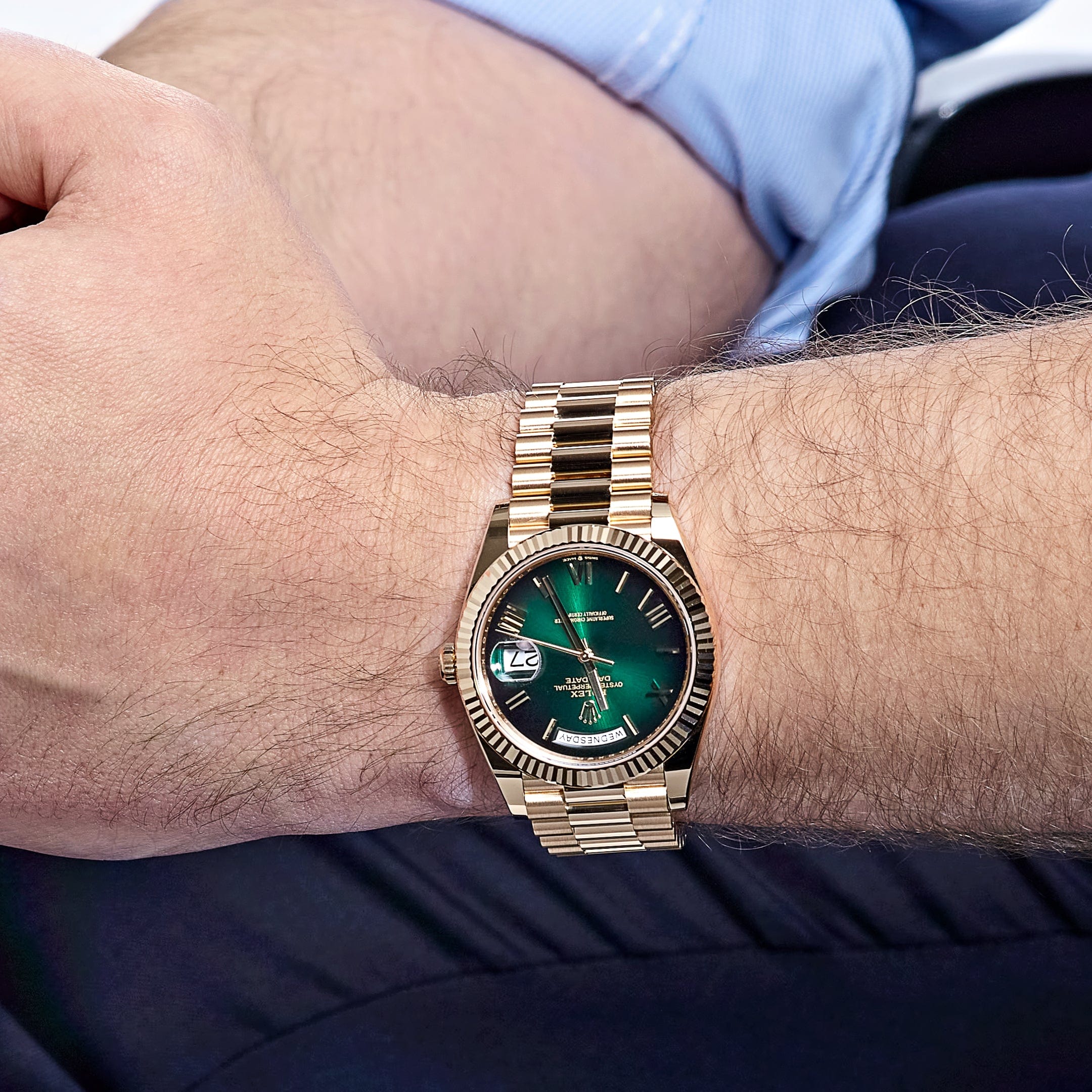 Lorin Daydate 238 40mm Yellow Gold Green Ombre