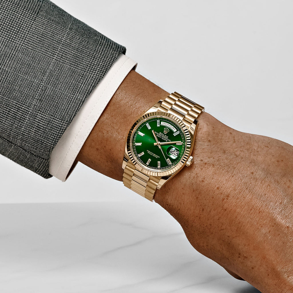 Lorin Daydate 238 36mm Yellow Gold Green