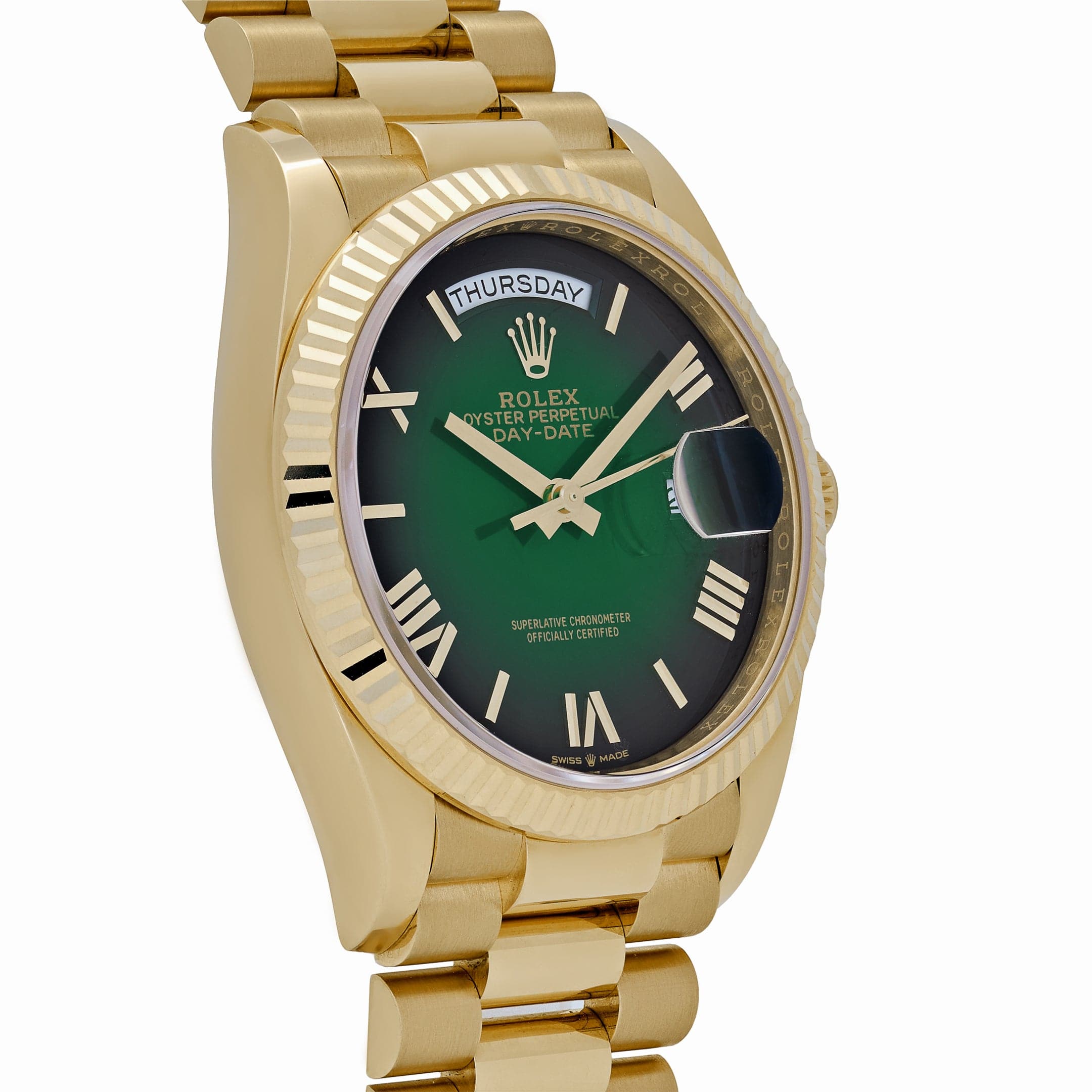 Lorin Daydate 238 36mm Yellow Gold Green Ombre