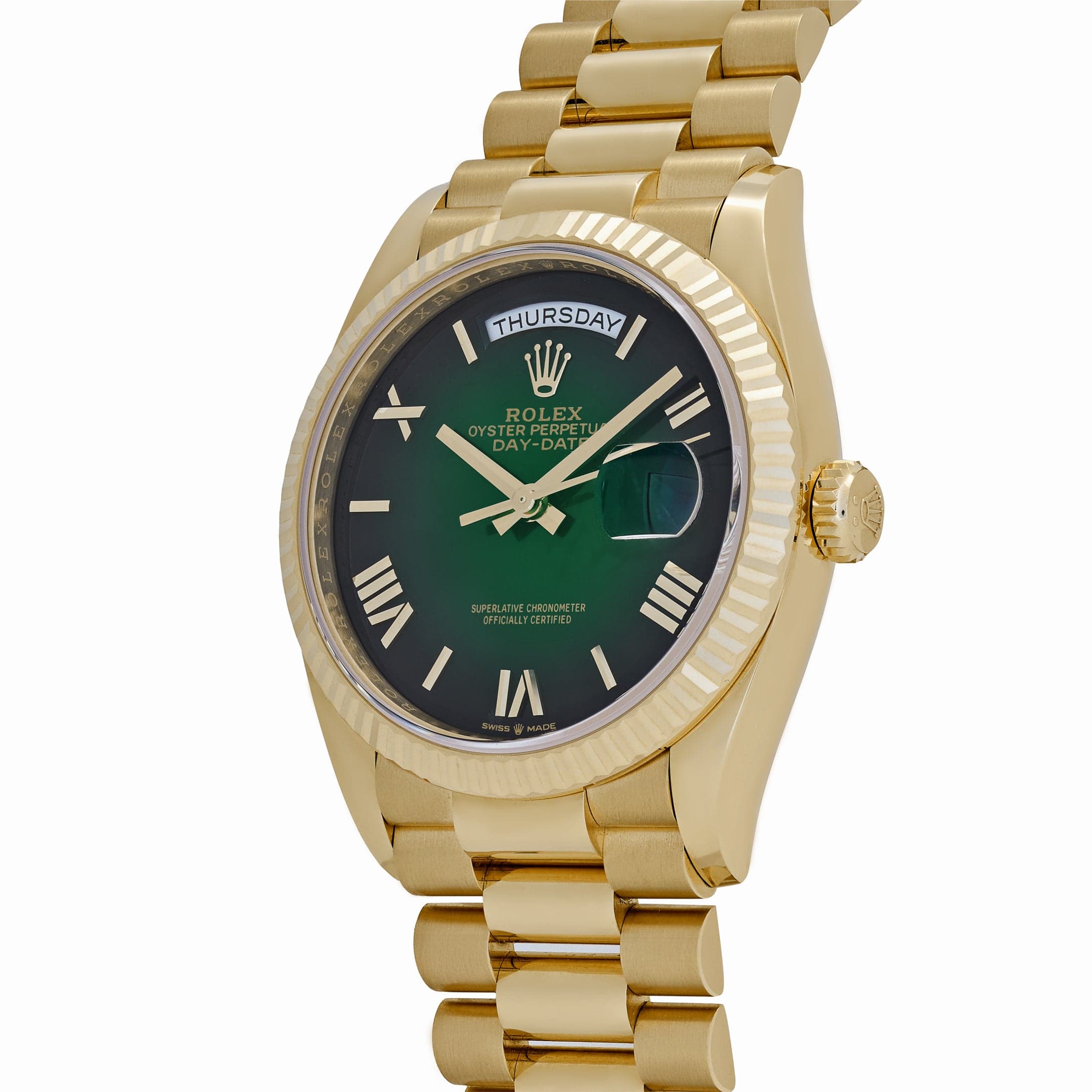Lorin Daydate 238 36mm Yellow Gold Green Ombre