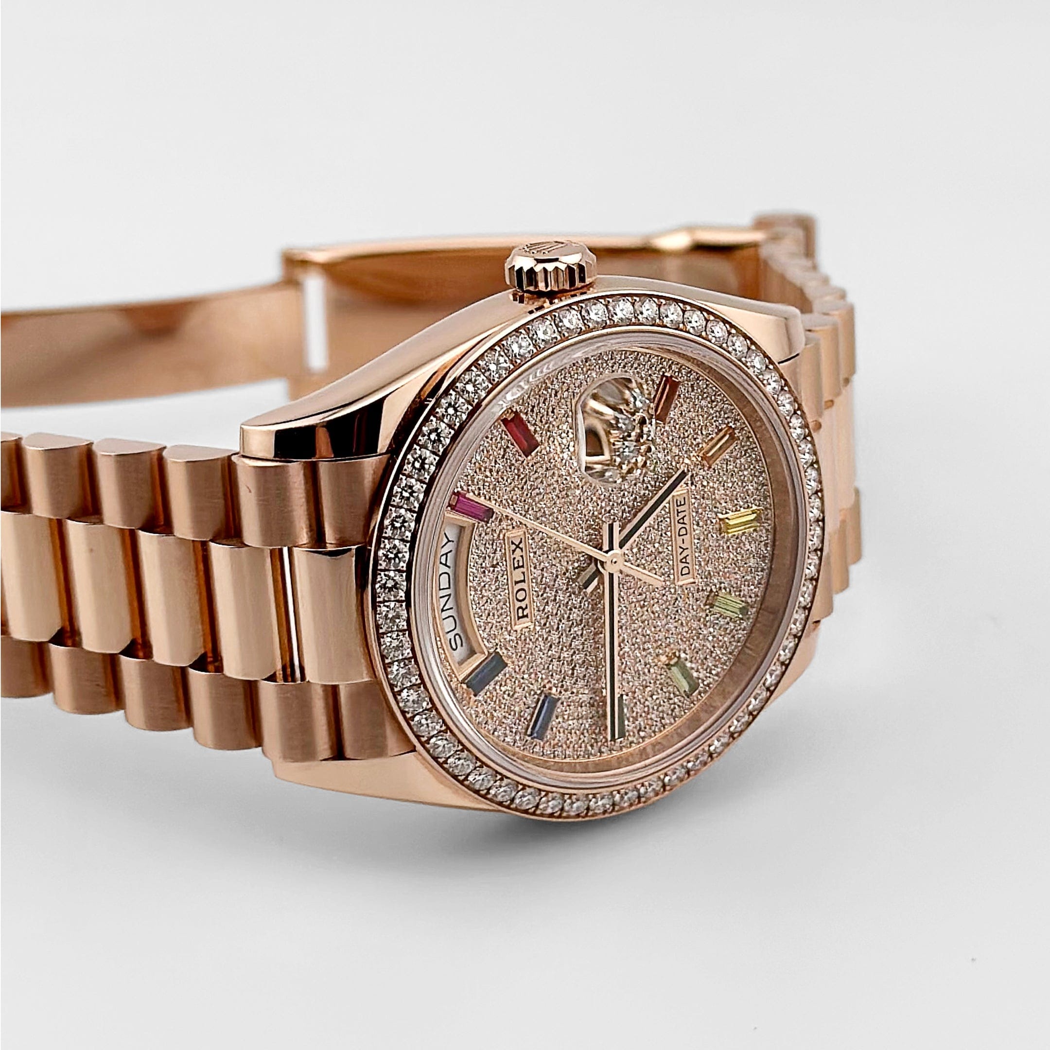 Lorin Daydate 345RBR 36mm Rose Gold Rainbow