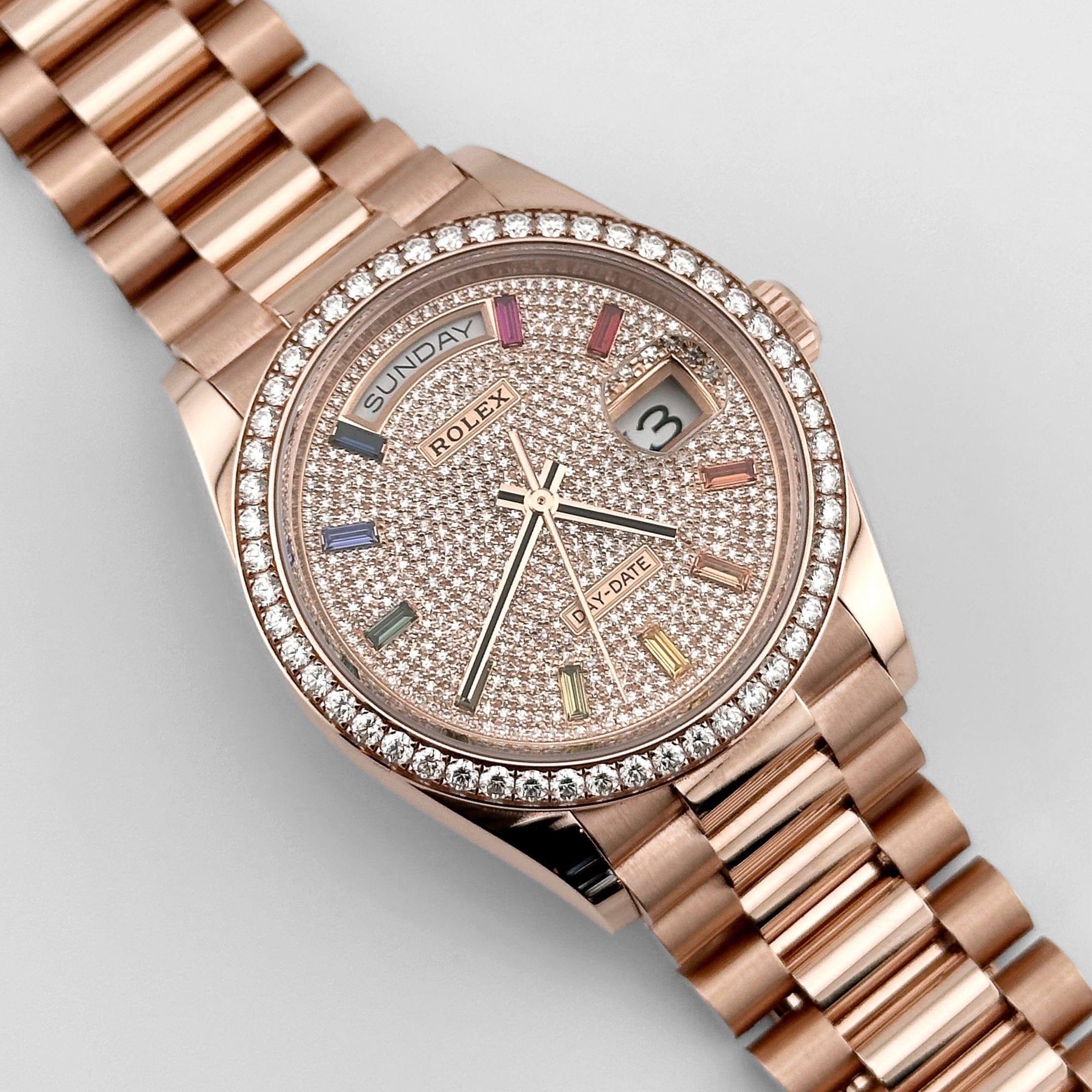 Lorin Daydate 345RBR 36mm Rose Gold Rainbow
