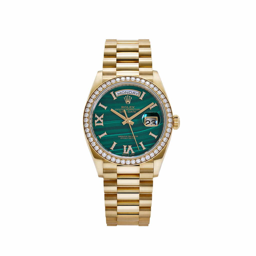 Lorin Daydate 348RBR 36mm Yellow Gold Green Malachite