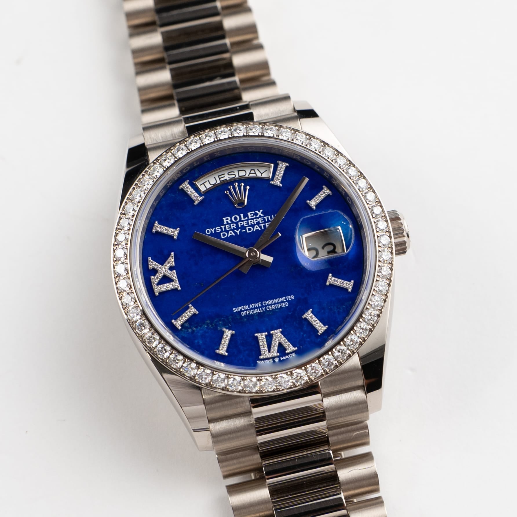 Lorin Daydate 349RBR 36mm White Gold Lapis