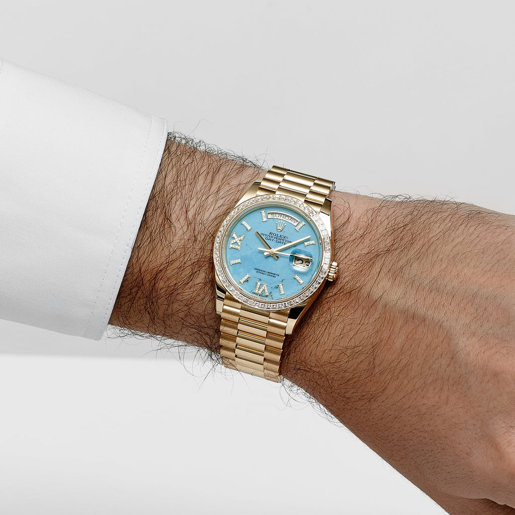 Lorin Daydate 398TBR 36mm Yellow Gold Turquoise