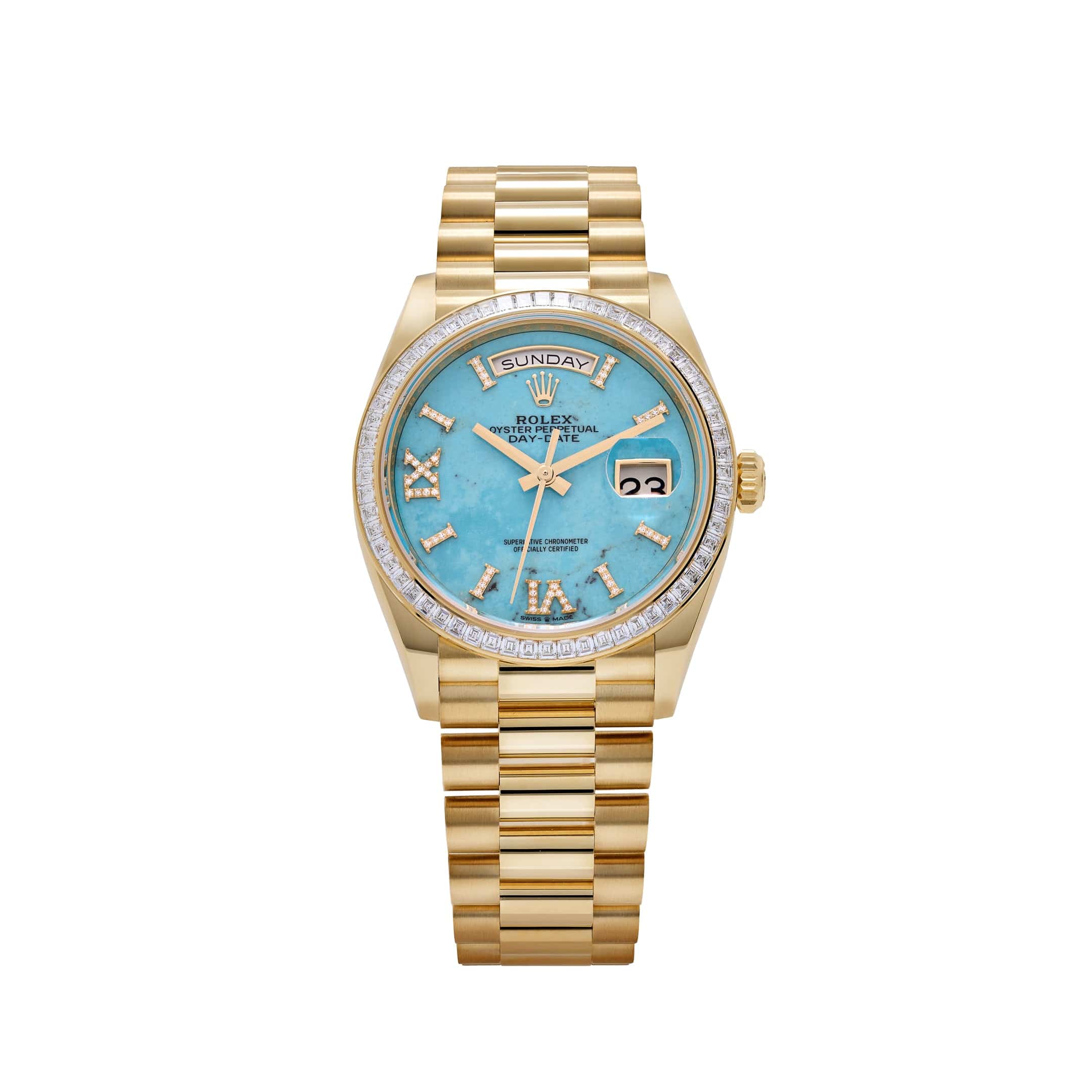 Lorin Daydate 398TBR 36mm Yellow Gold Turquoise