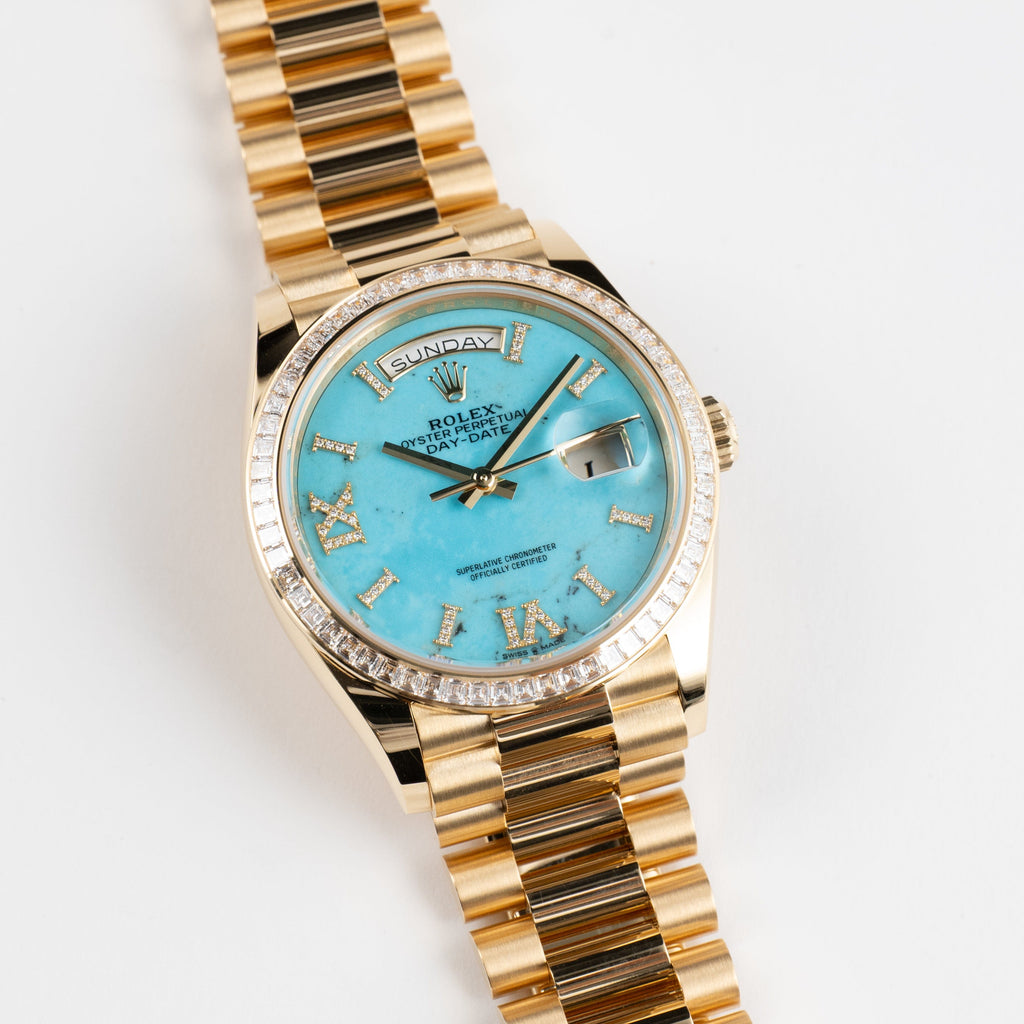 Lorin Daydate 398TBR 36mm Yellow Gold Turquoise