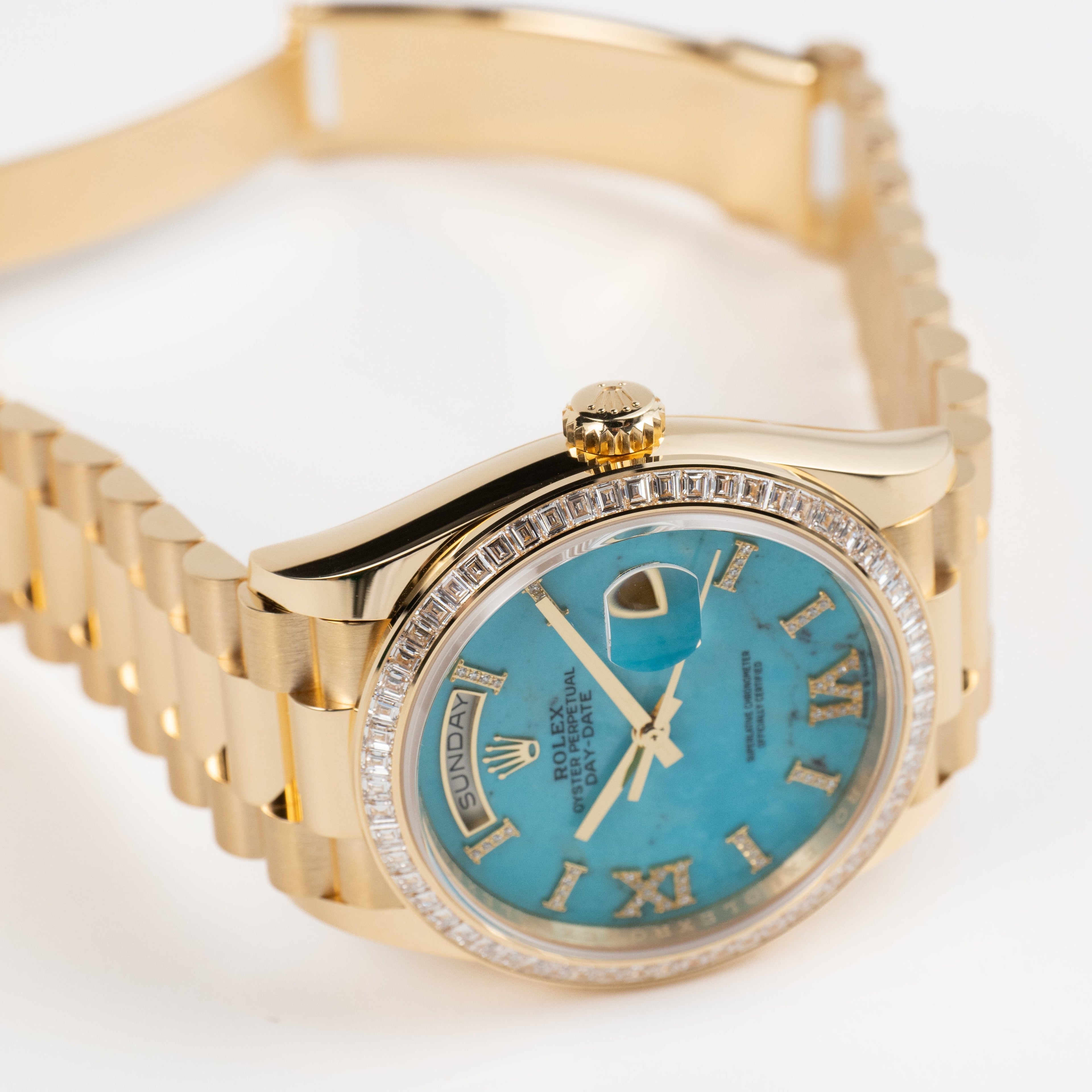 Lorin Daydate 398TBR 36mm Yellow Gold Turquoise
