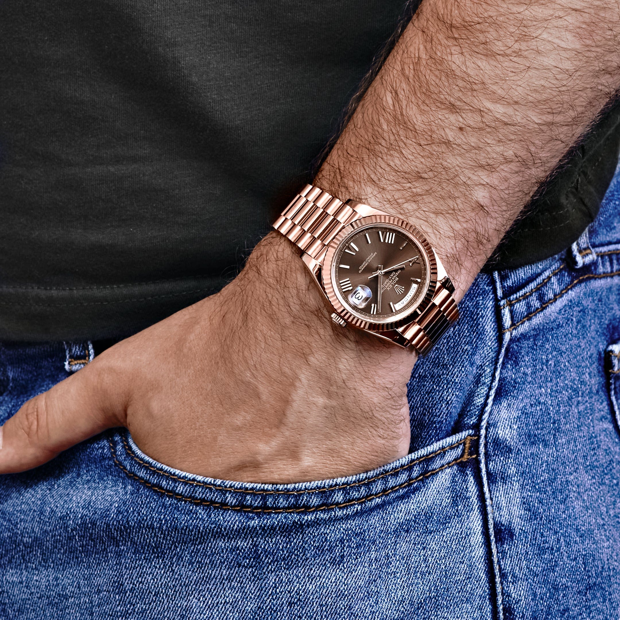 Lorin Daydate 235 40mm Rose Gold Chocolate