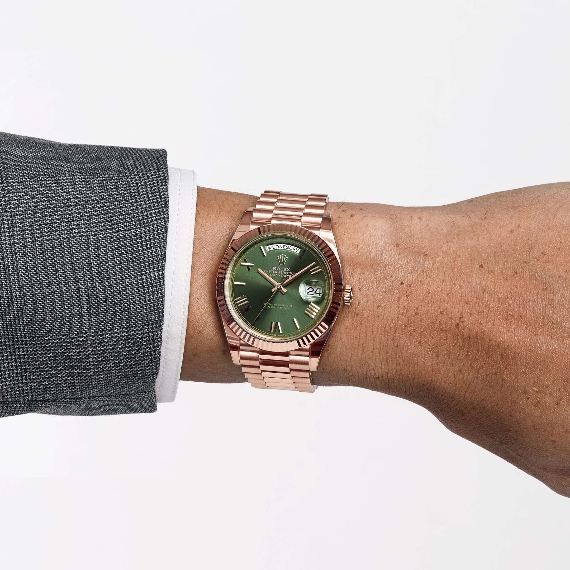 Lorin Daydate 235 40mm Rose Gold Olive Green