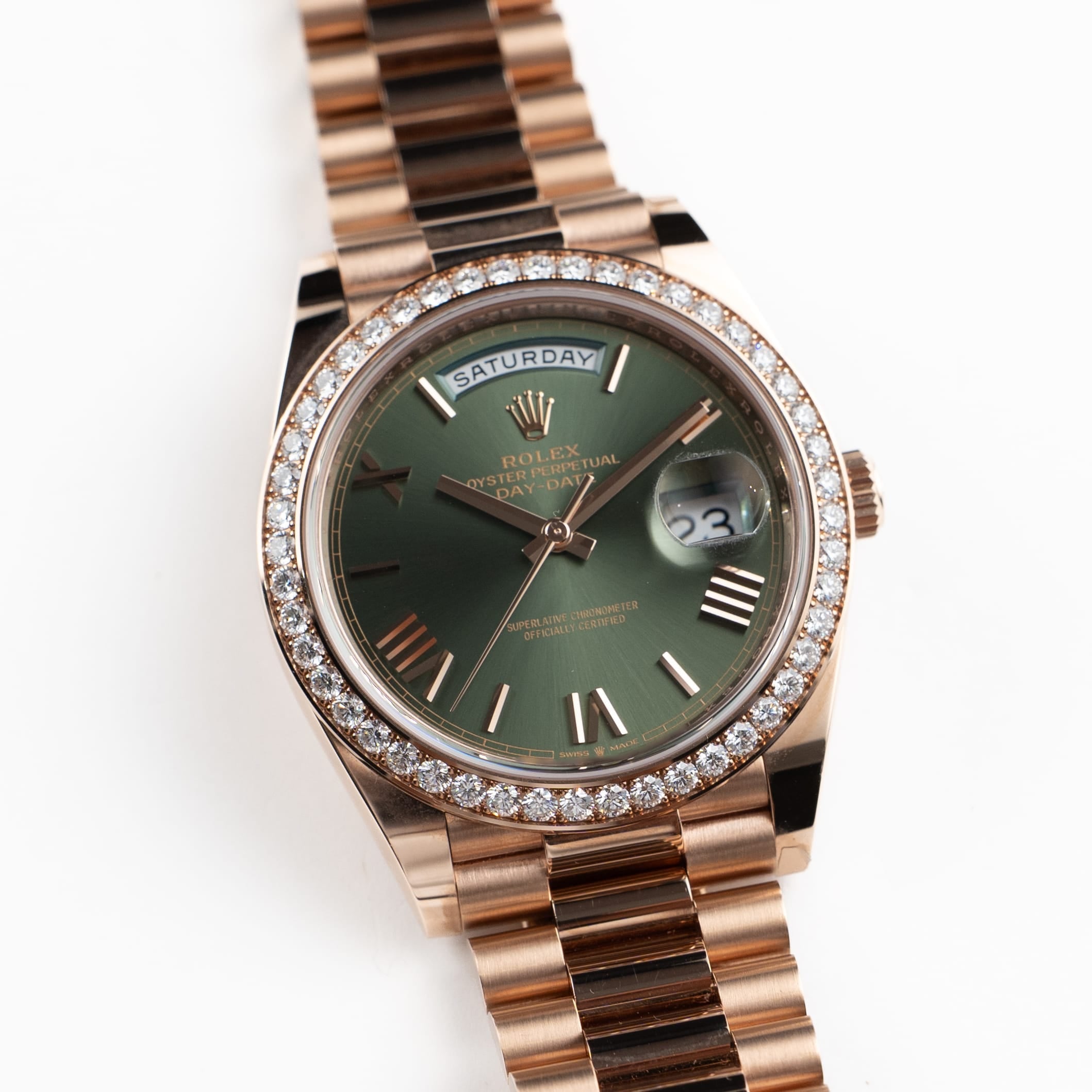 Lorin Daydate 345RBR 40mm Rose Gold Olive Green