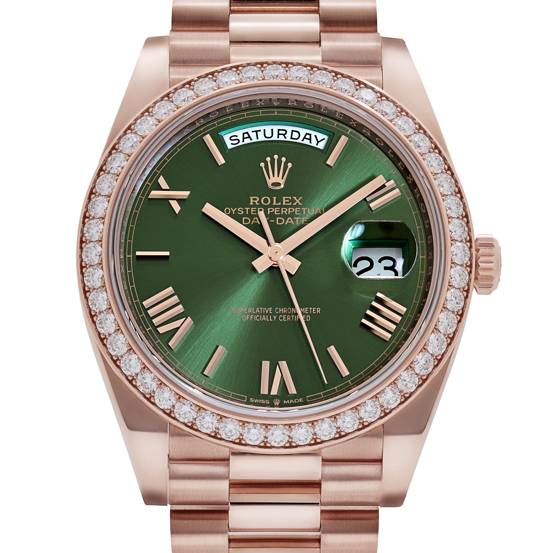 Lorin Daydate 345RBR 40mm Rose Gold Olive Green