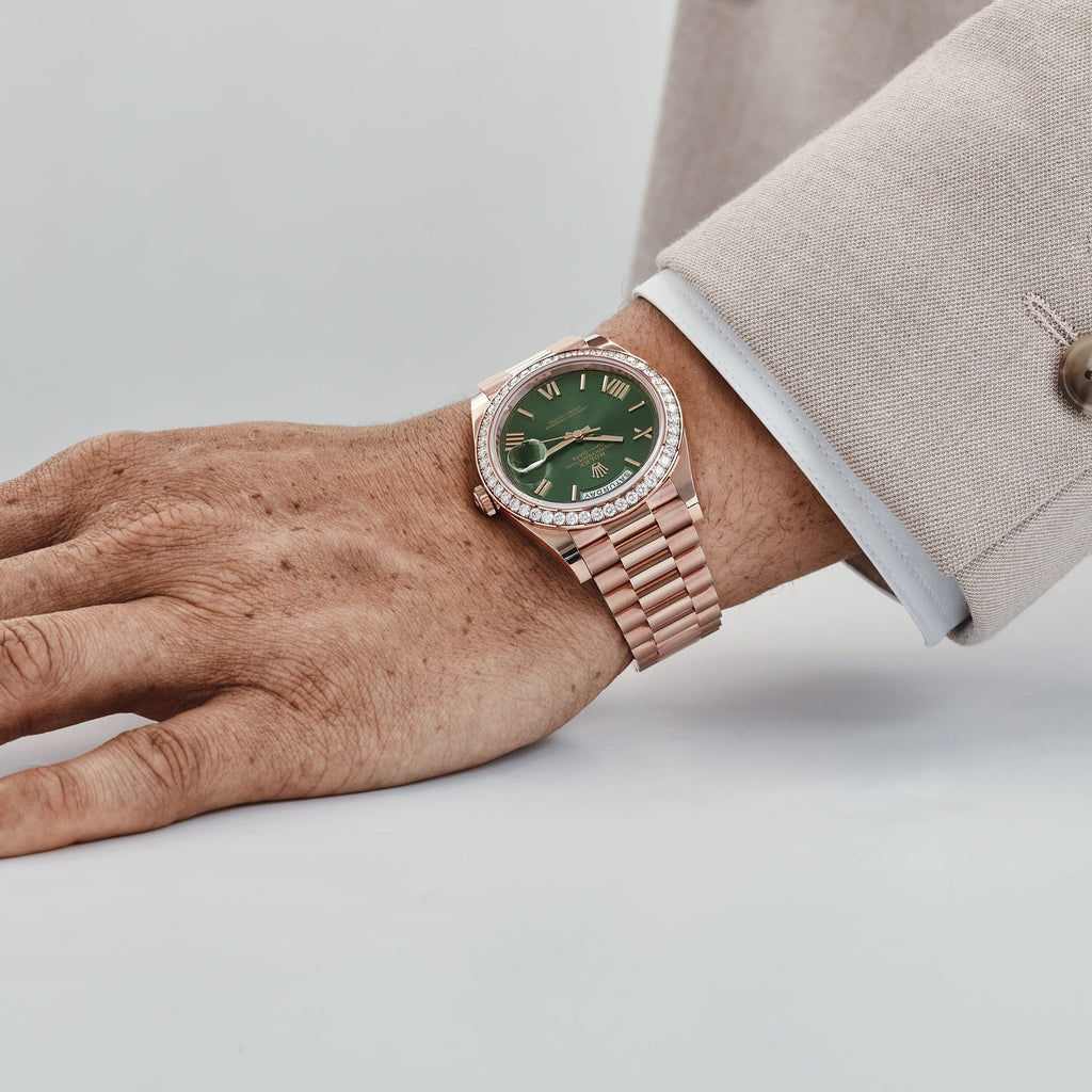 Lorin Daydate 345RBR 40mm Rose Gold Olive Green