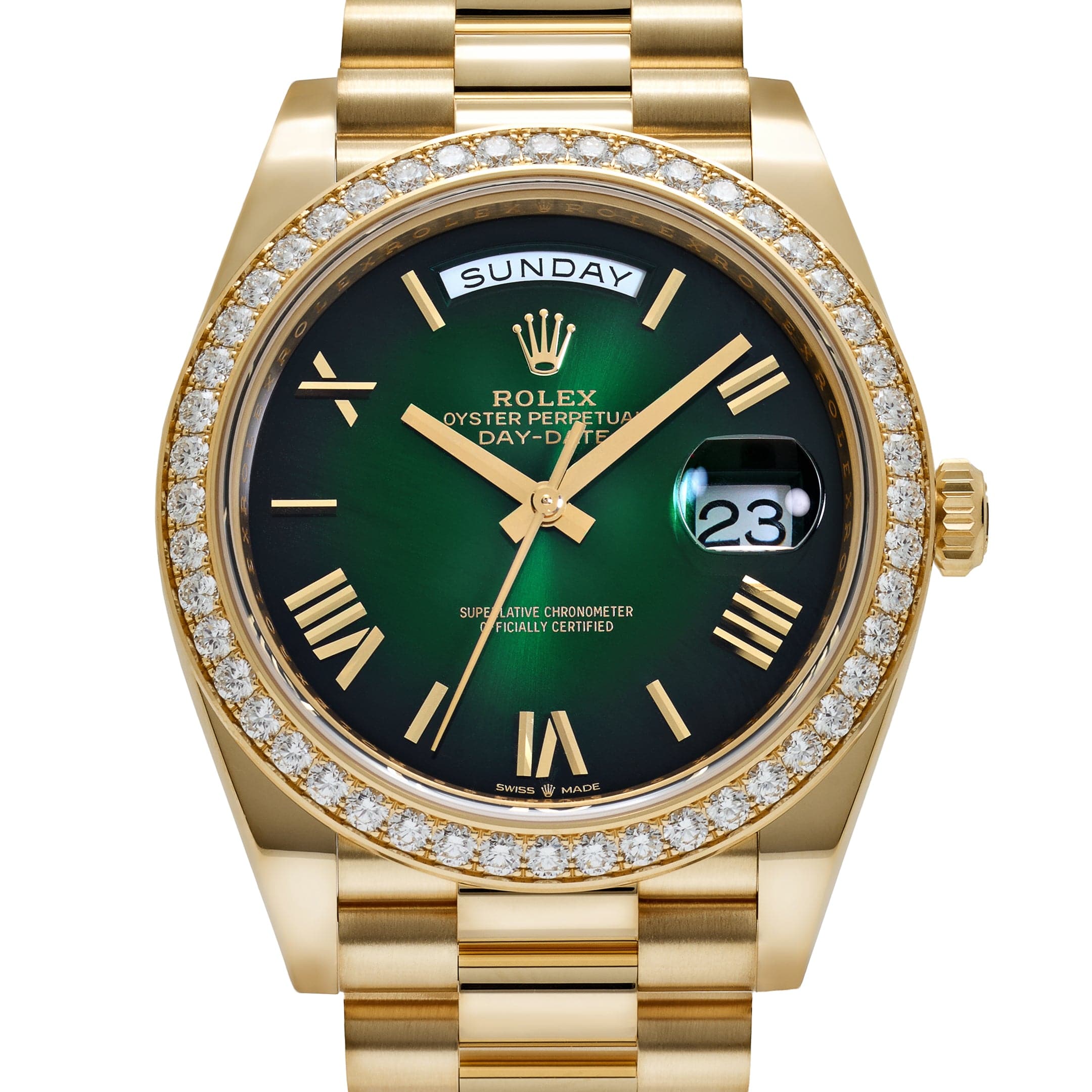 Lorin Daydate 348RBR 40mm Yellow Gold Green Ombre