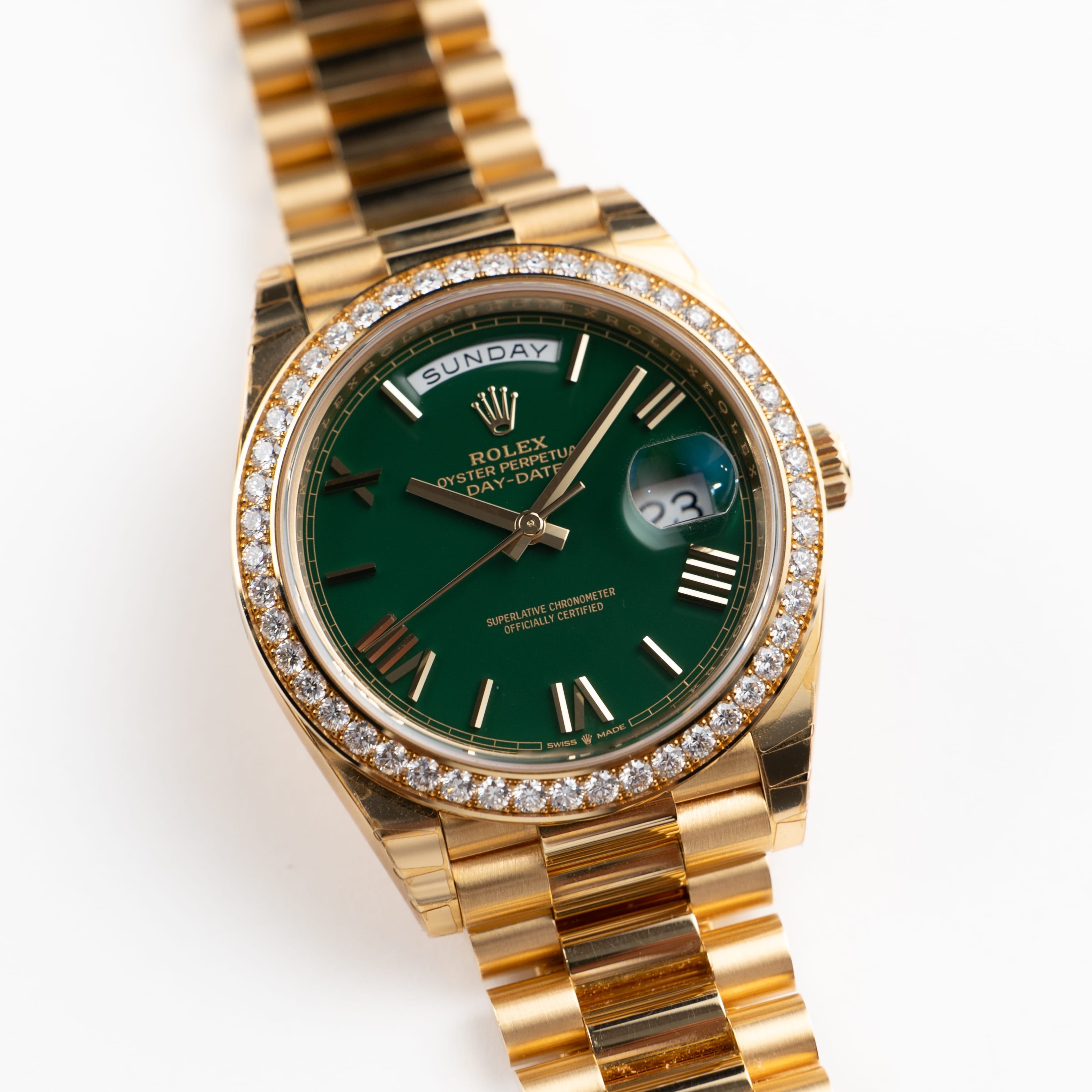 Lorin Daydate 348RBR 40mm Yellow Gold Green